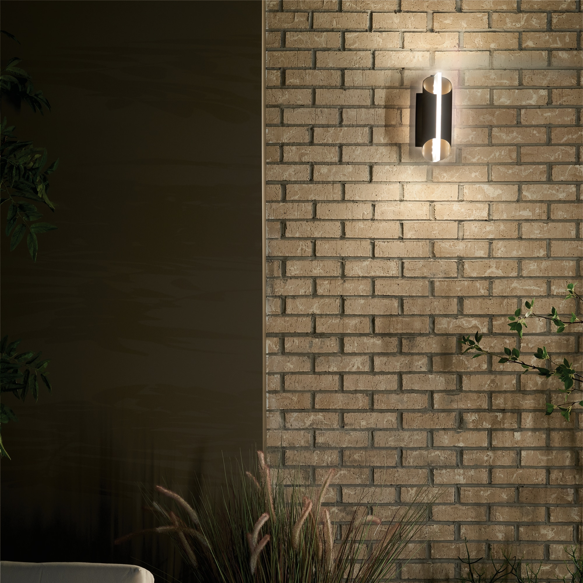 Kichler Astalis 12-in Textured Black Integrated Outdoor Wall Light