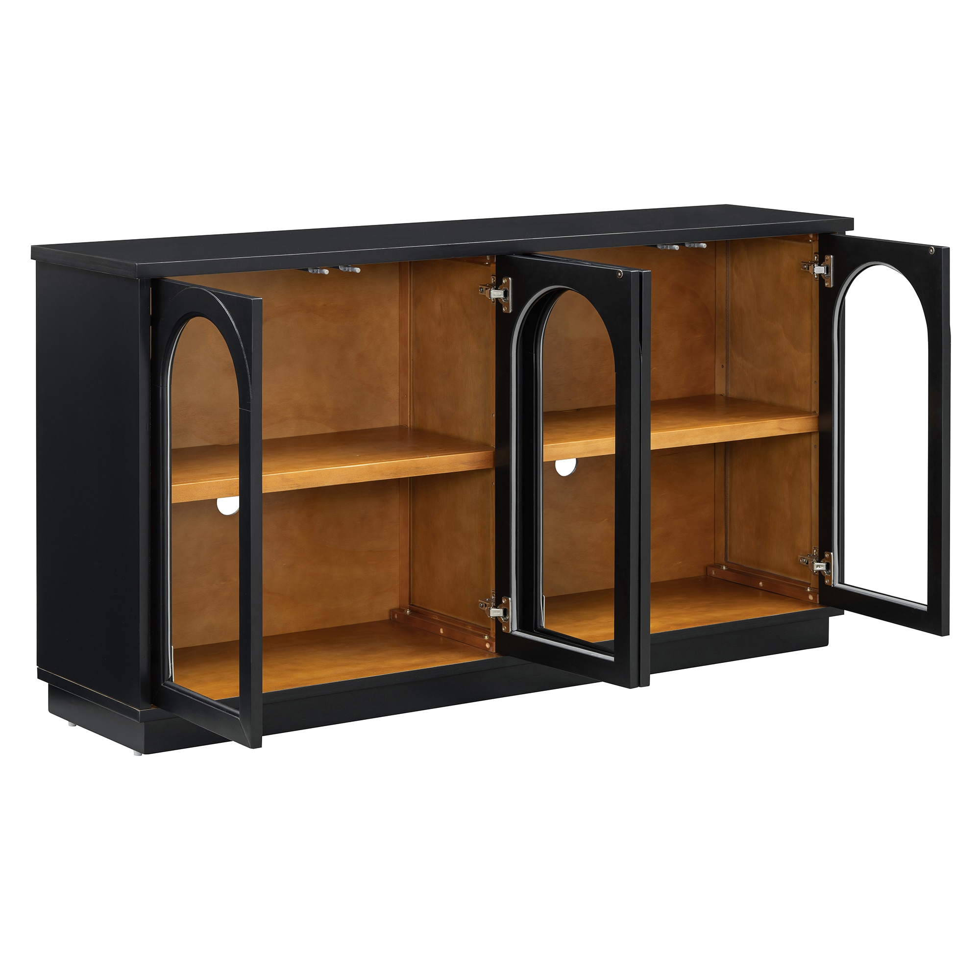 SINOFURN SYA330220BK Rustic MDF Black Sideboard