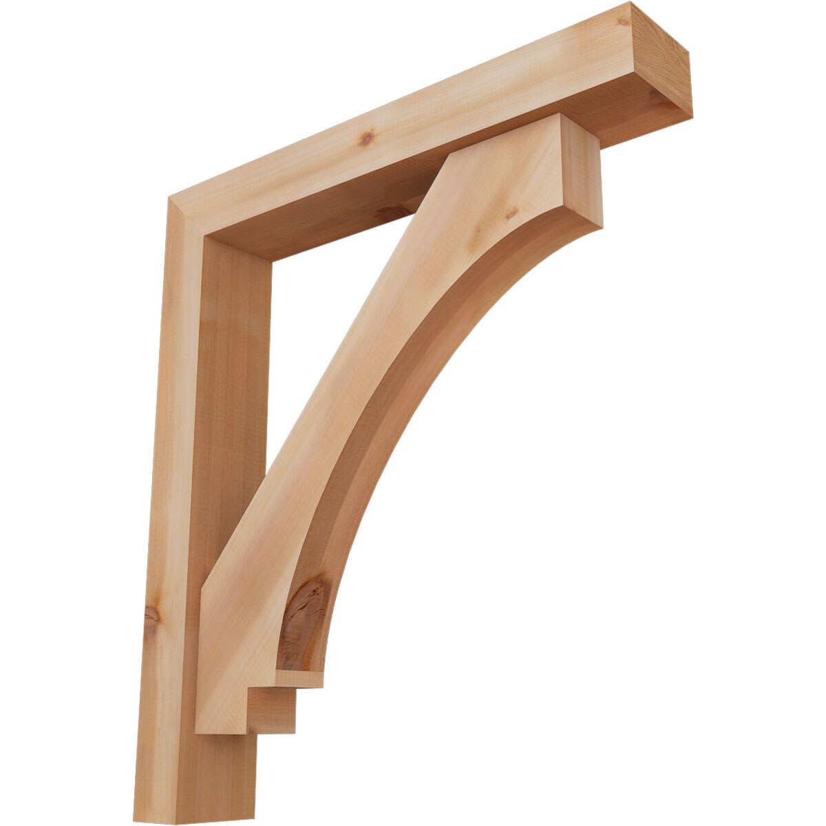 Ekena Millwork 1462759 Imperial Block Smooth Bracket with Offset Brace 5-1/2-in x 32-in x 36-in Western red cedar Brown Wood Standard bracket