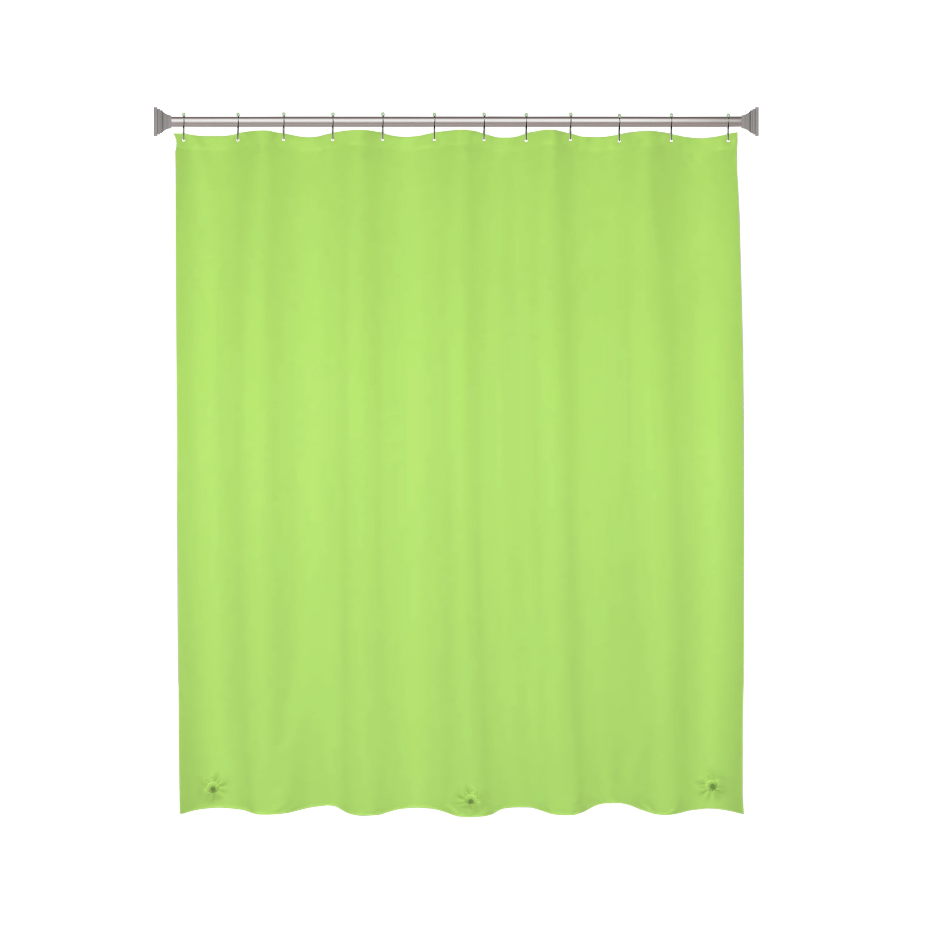 Kenney KN61703 70-in W x 72-in L Green Solid Mildew Resistant EVA/PEVA Shower curtain and liner set