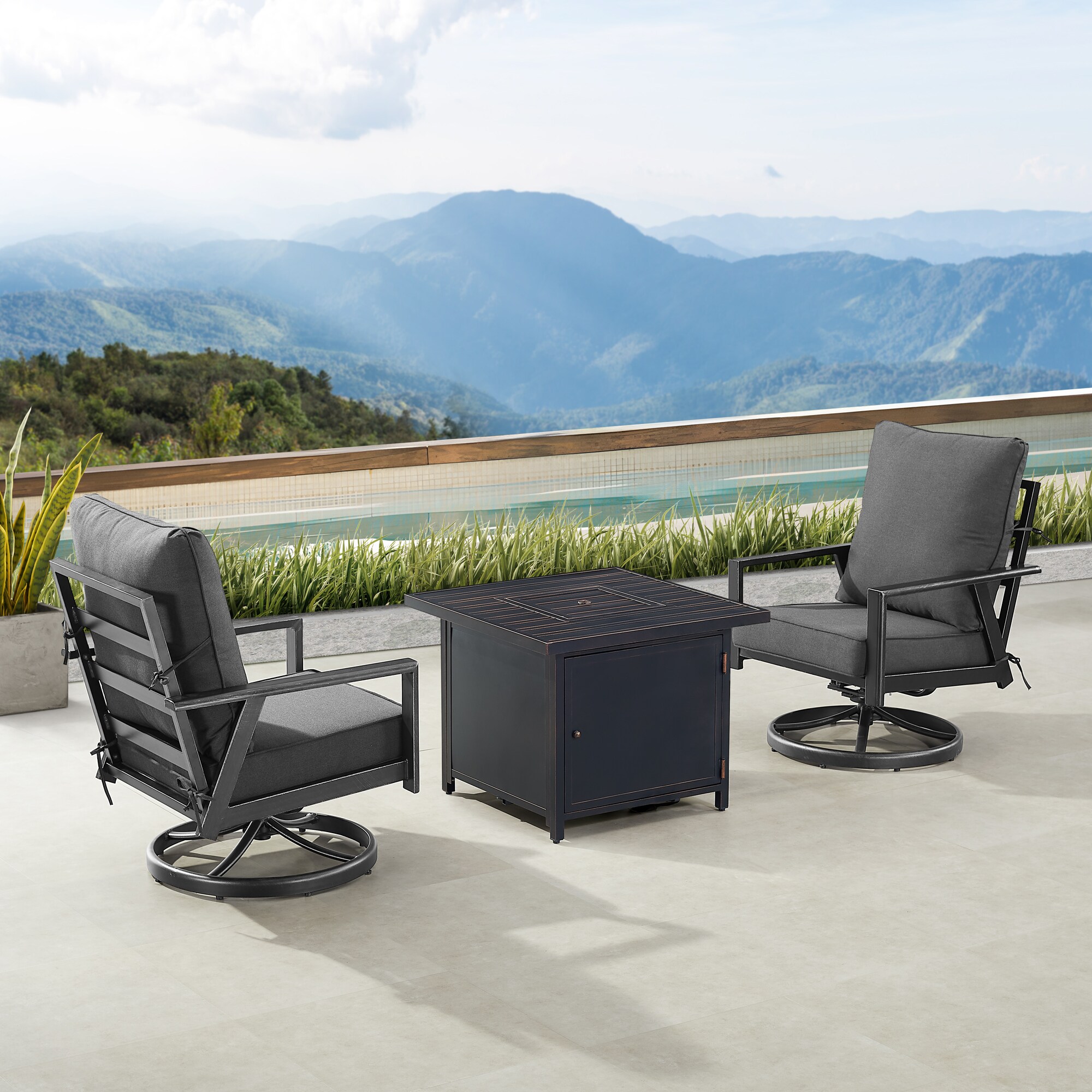 Oakland Living LUX2CHCHOLULABKCUA Patio-Conversation-Sets - View #3