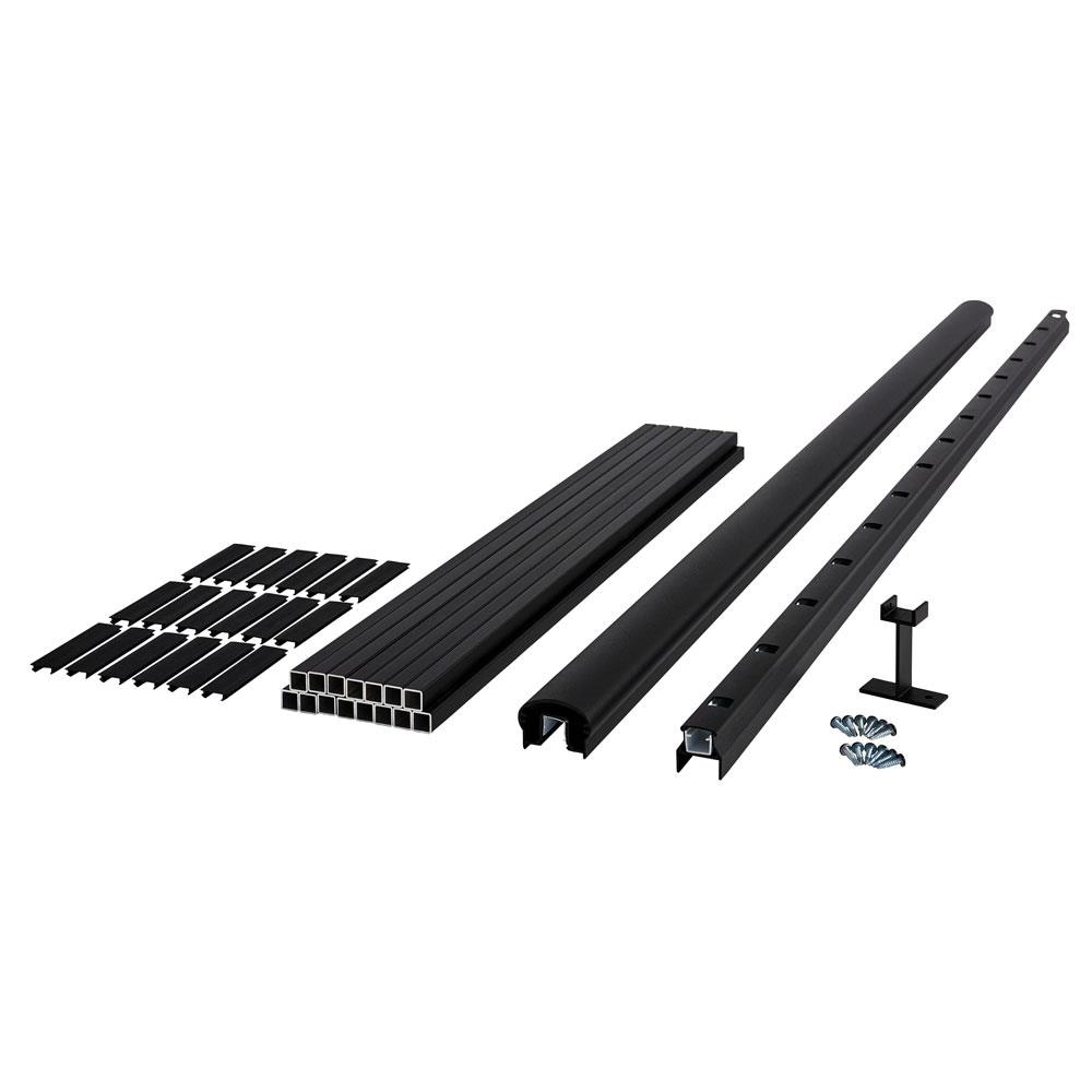 Fiberon 6 ft Elements Railing Black Aluminum Deck Railing Kit with Balusters 