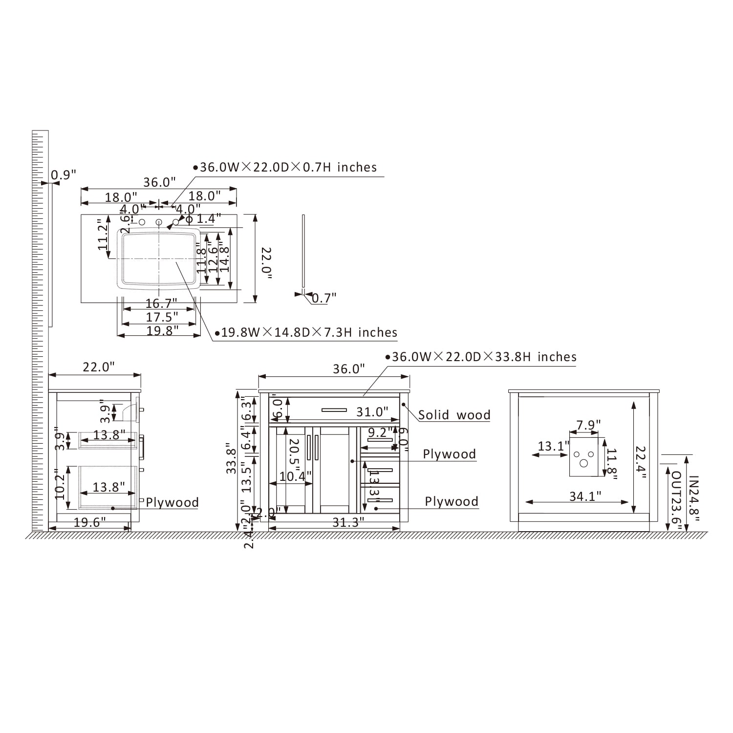 Altair 531036-GR-CA-NM Bath-Vanity-Combo - View #10