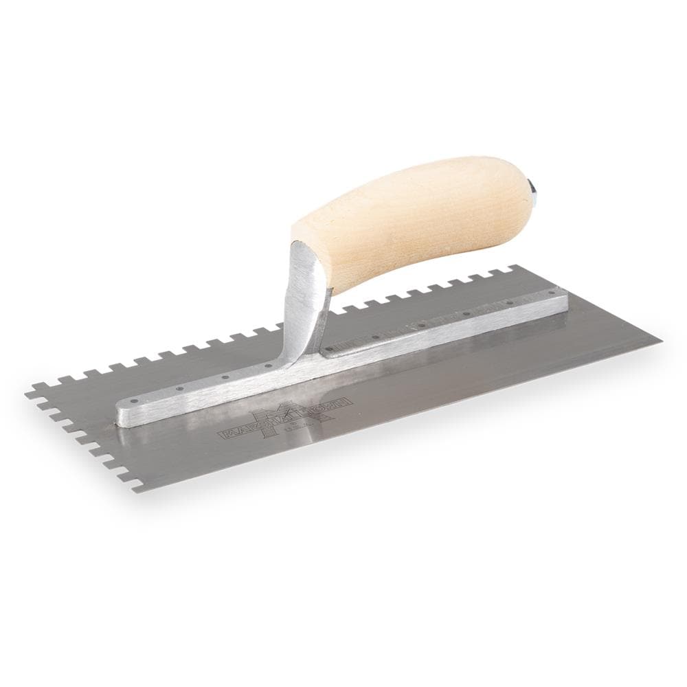 Marshalltown 702S 1/4-in x 1/4-in x 1/4-in Ground Steel Square Notch Ceramic Floor Trowel