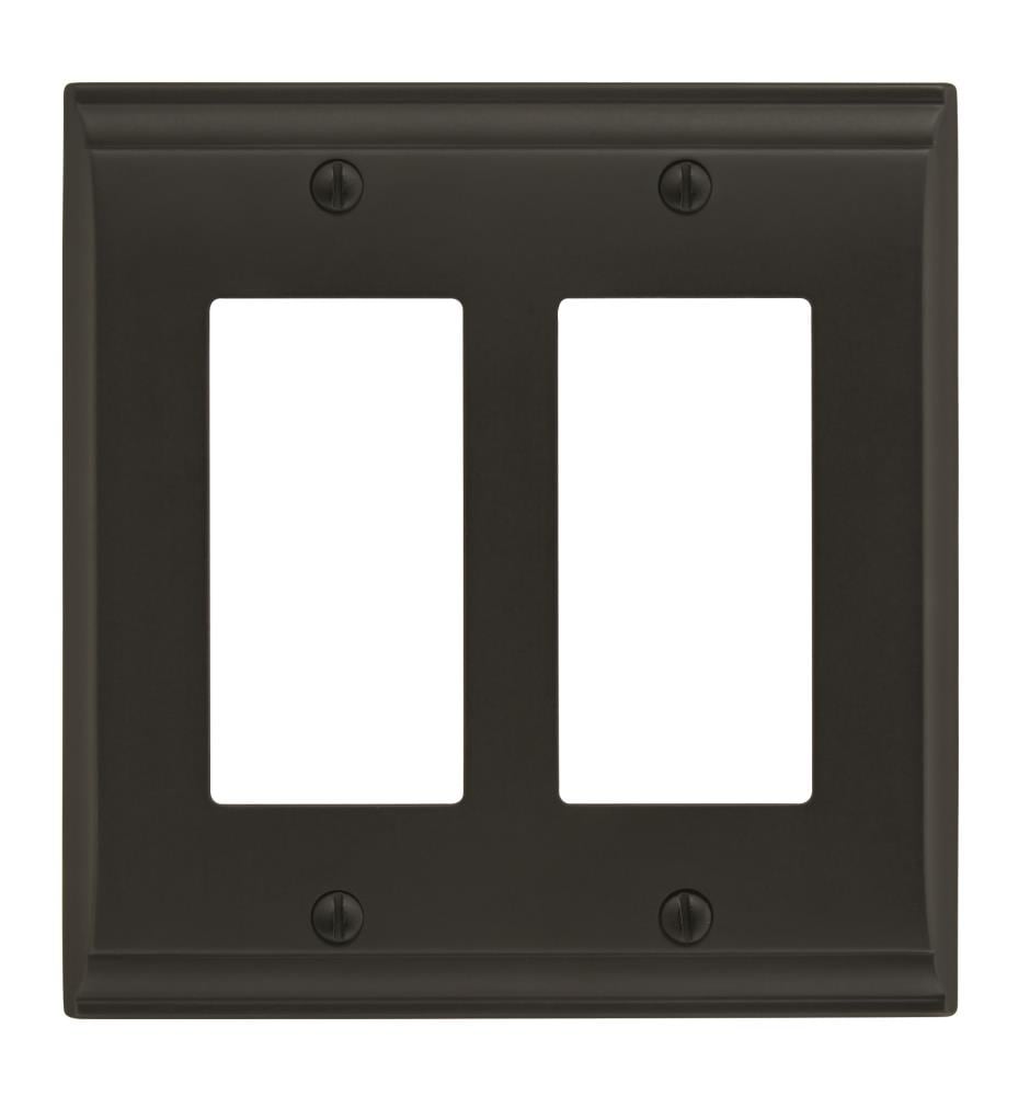 Amerock BP36505BBR 2 -Gang Standard Size Black Bronze Zinc Indoor Decorator Wall Plate