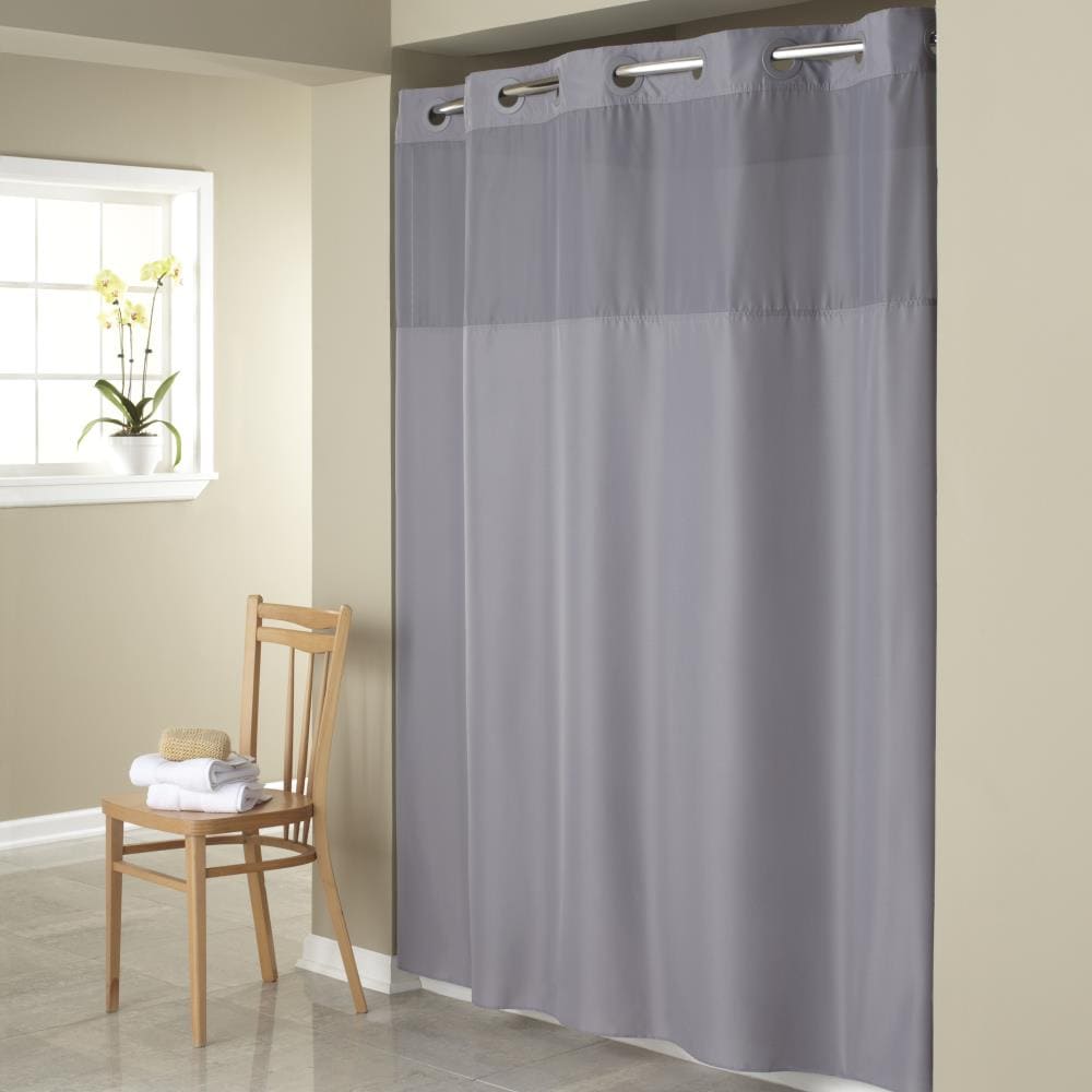 Hookless Plainweave 71 x 74 Shower Curtain in Frost Grey