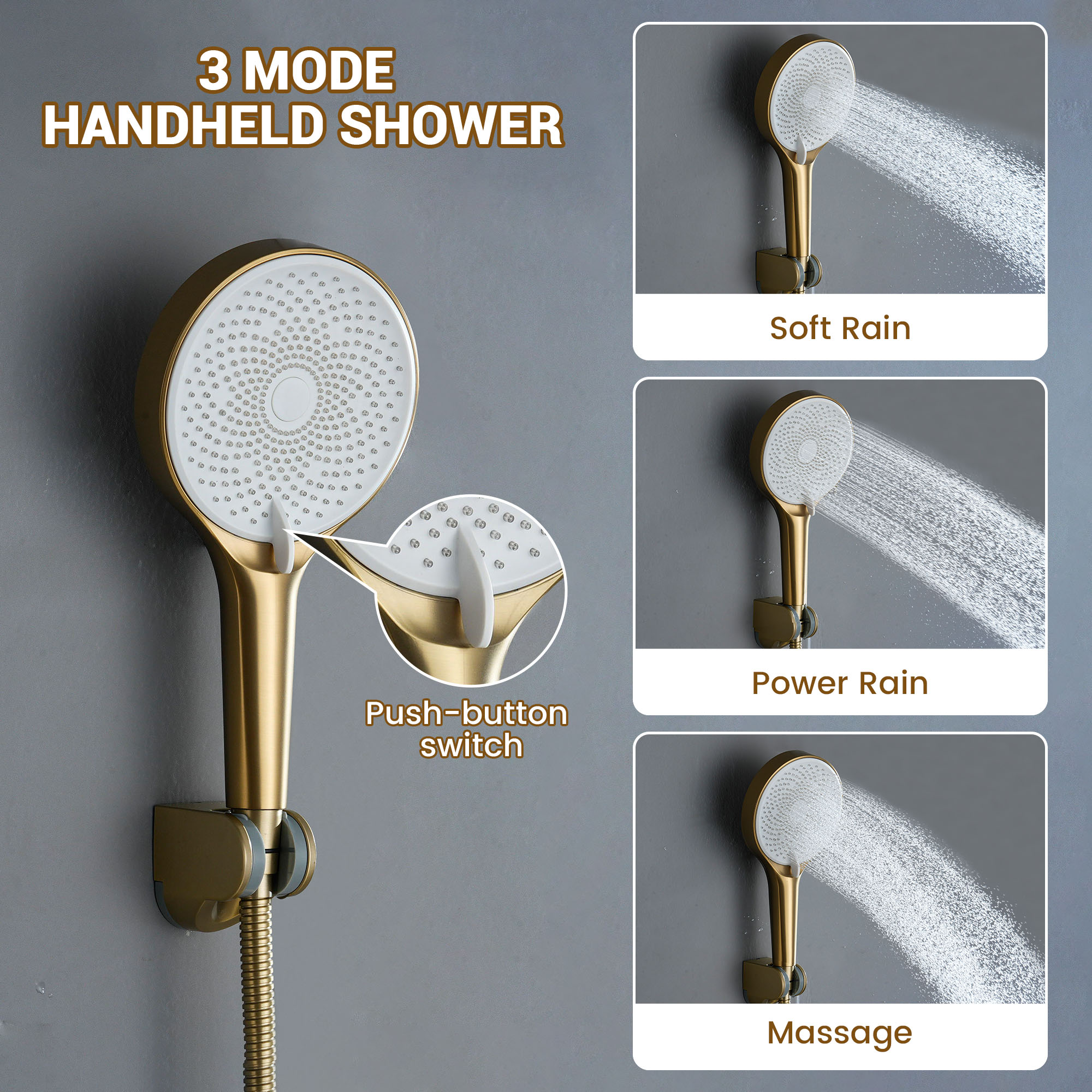 CASAINC CA-A4391-BG Showerhead-Bar-Panels - View #6