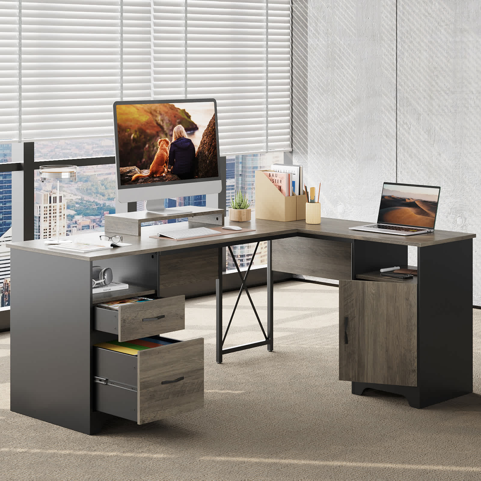 Bestier LOW-H104815R-GRW desks - View #3