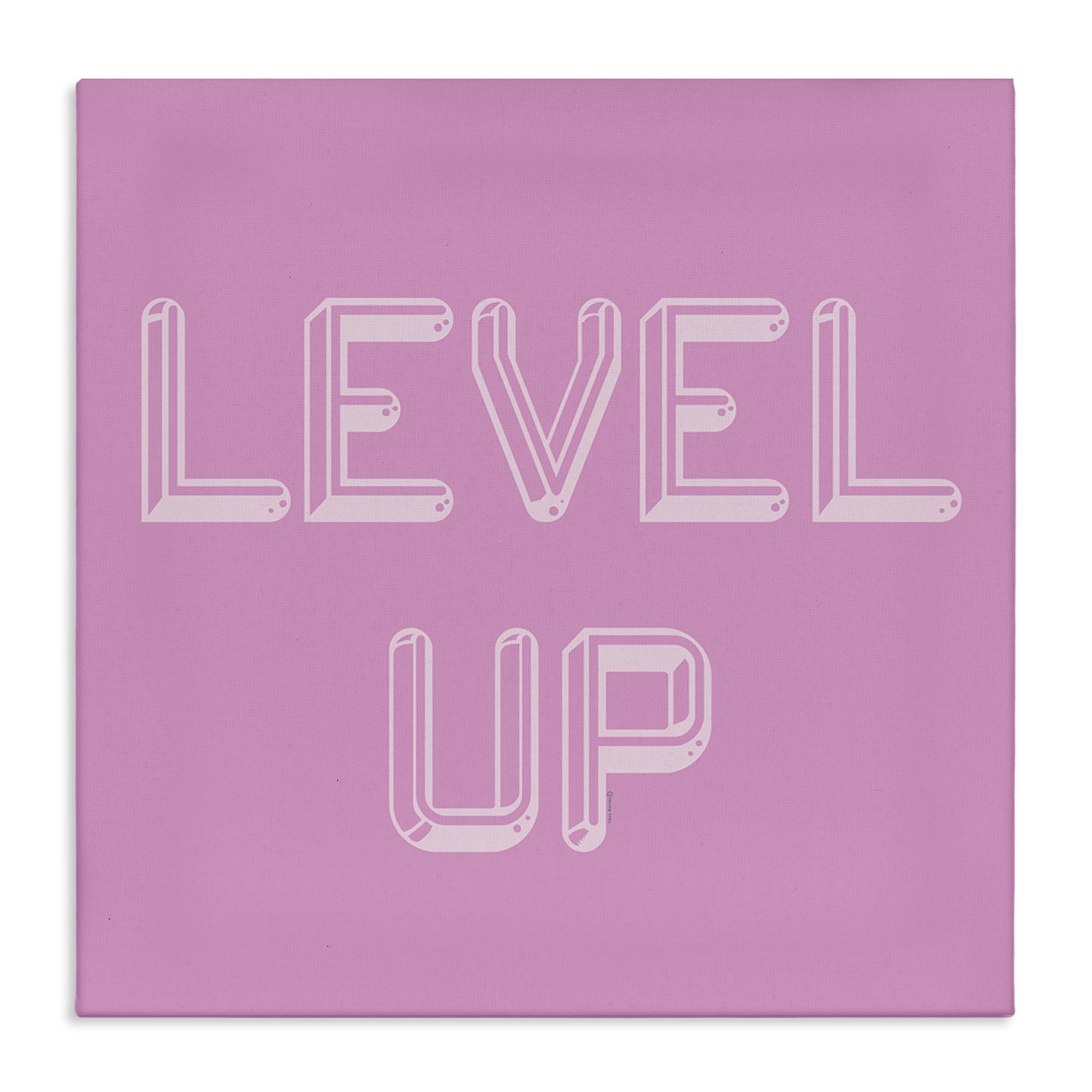 Stupell Industries BS-723-CN-17X17 Level Up Purple and White Canvas Wall Art By Yass Naffas Designs 17 x 17