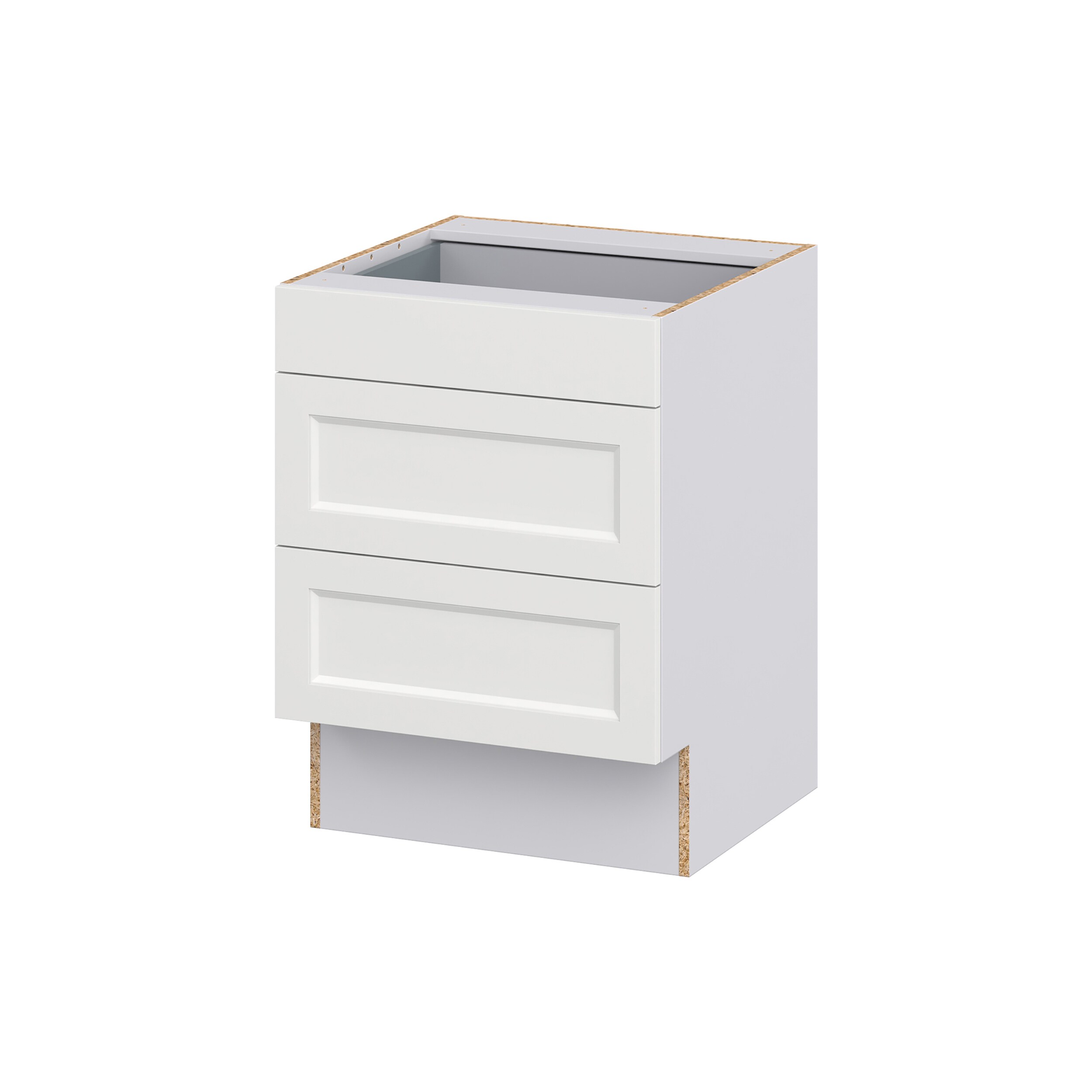 Hugo&Borg 24-in W x 32.5-in H x 23-in D Wood 3-Drawer Base Fully Assembled Cabinet (Recessed Panel Style)
