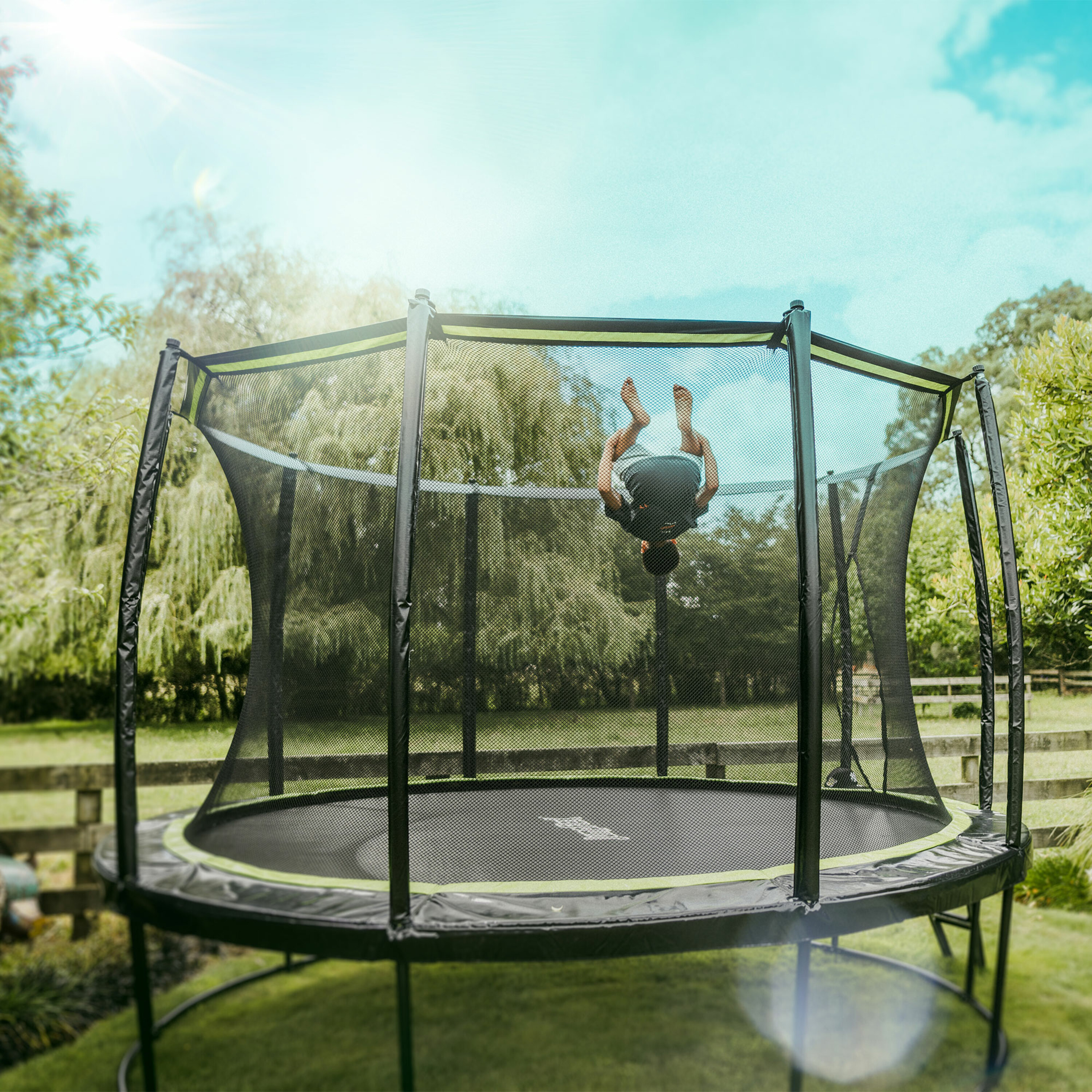 JumpFlex 22.4-ft Round Kids In Black In The Trampolines Department At ...