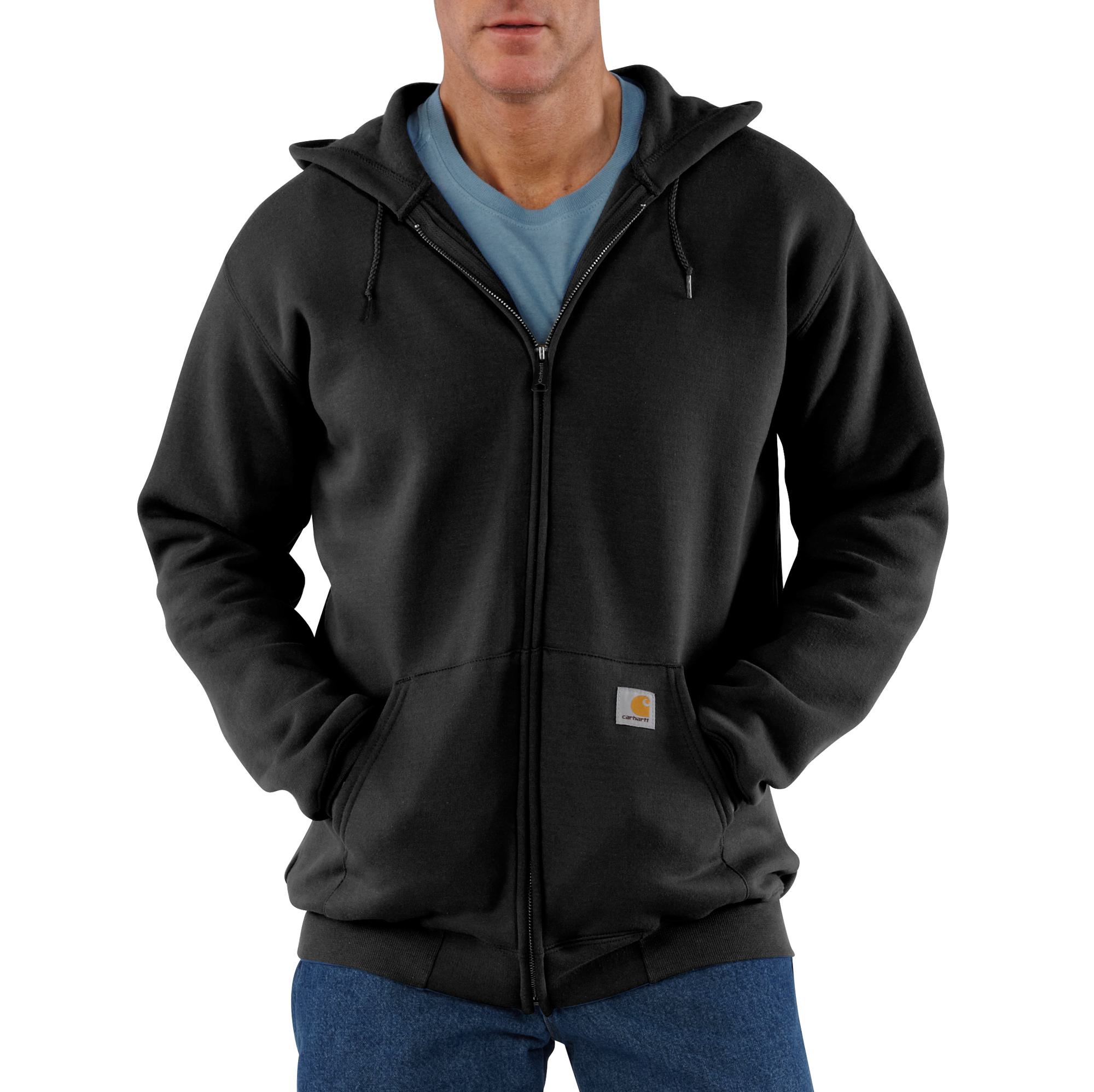 Carhartt K122-BLKMREG Men's Black Fleece Long sleeve Solid Hoodie ( Medium )