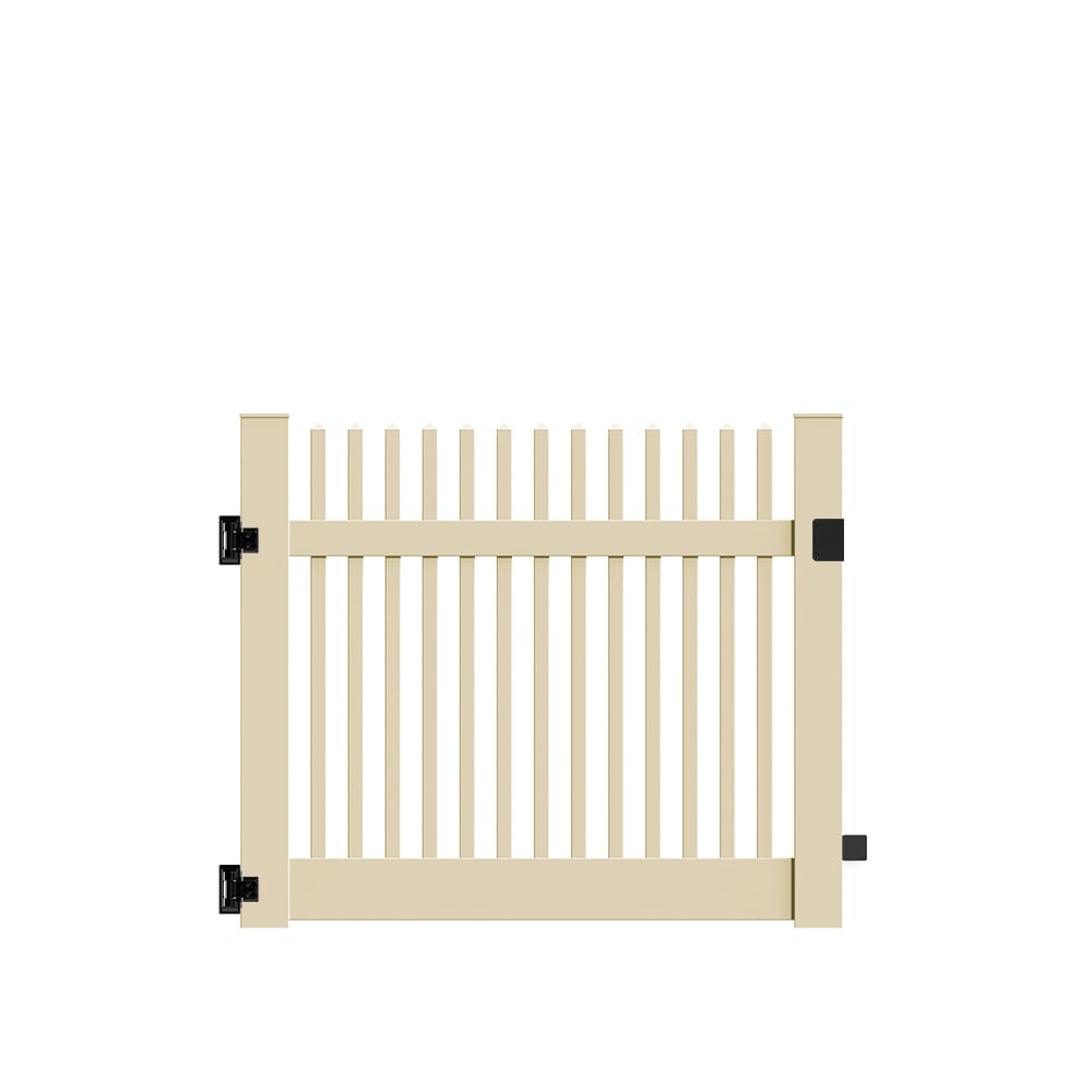 Freedom 73014746 Keswick 4-ft H x 5-ft W Sand Vinyl Picket Fence gate kit (Unassembled)