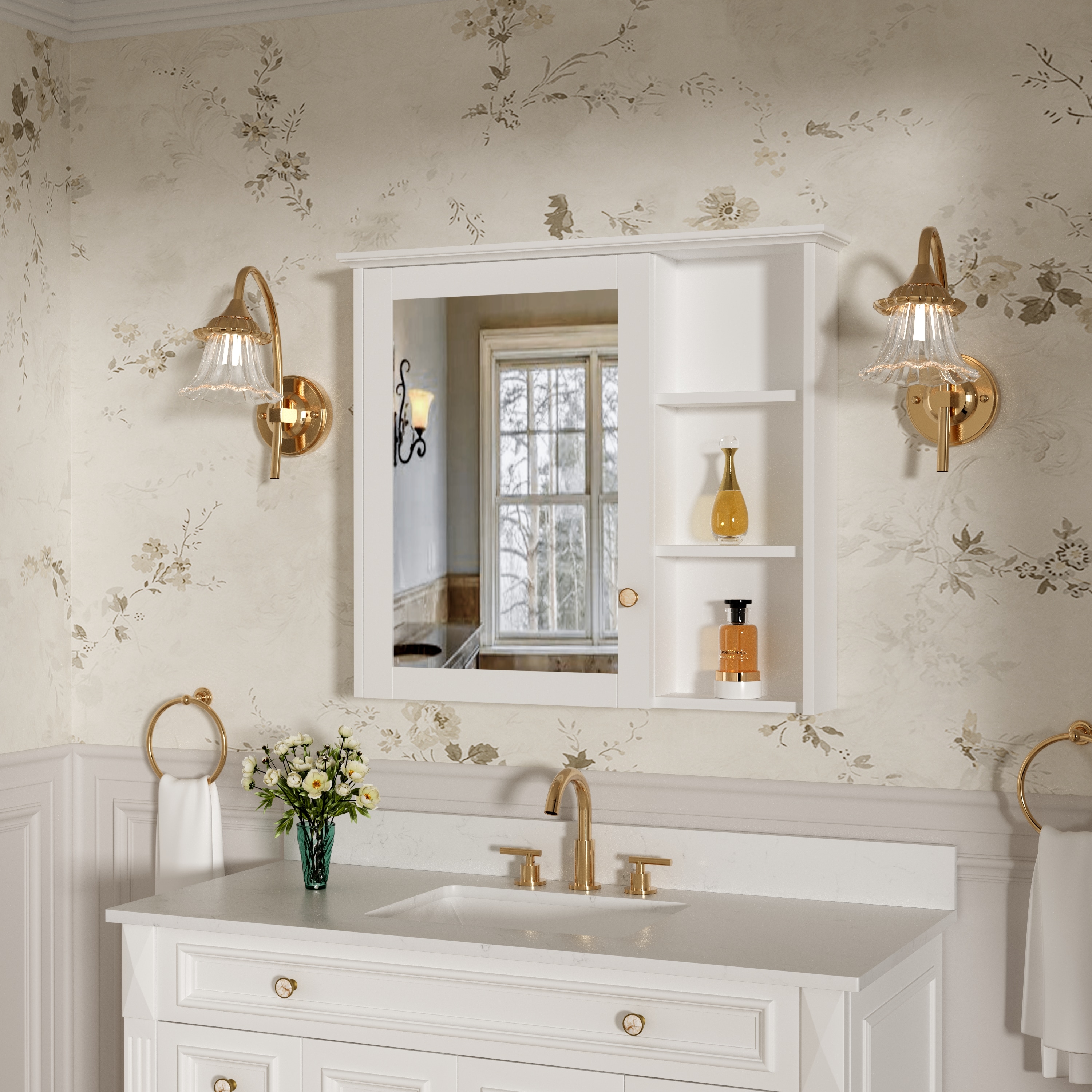 Forclover MF03ZC-WD34WT Bathroom-Medicine-Cabinets - View #4