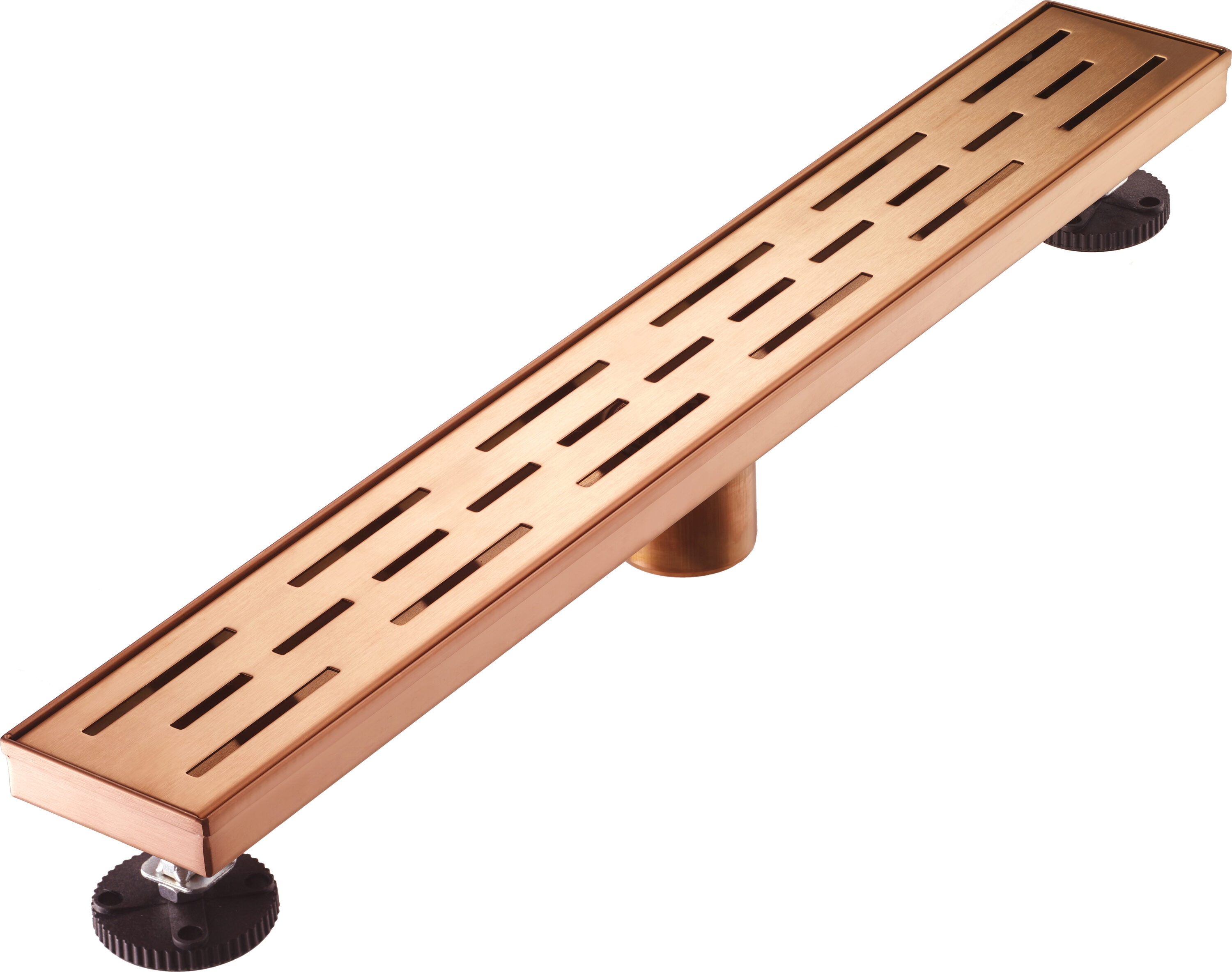 ELEGANTE DRAIN COLLECTION KD01A101-24-RG 24 in. Linear Stainless Steel Shower Drain - Slot Pattern in Rose Gold