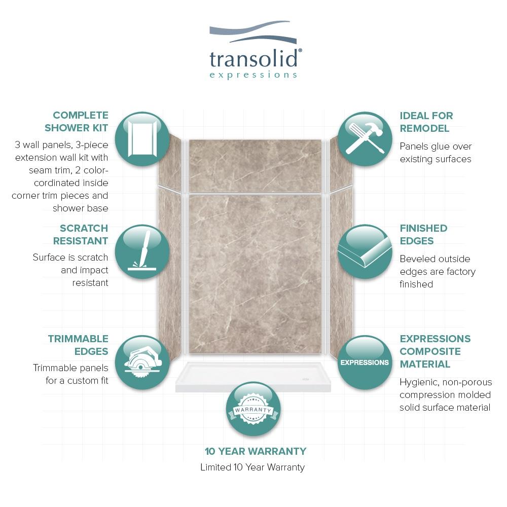 Transolid KSX603296-5475BC-42 Alcove-Shower-Kit - View #2