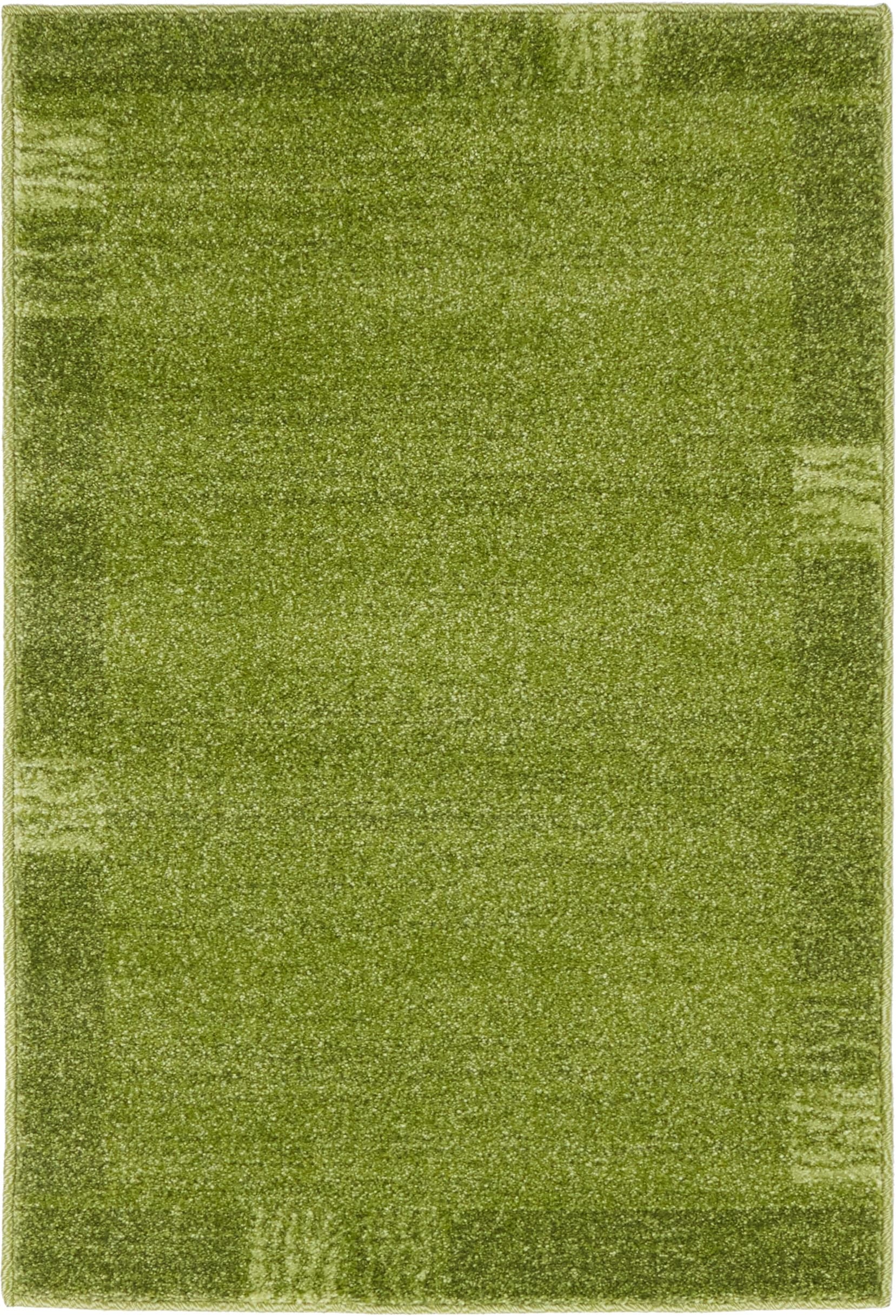 Light Green Tufted Rectangular Stain-Resistant Synthetic Rug