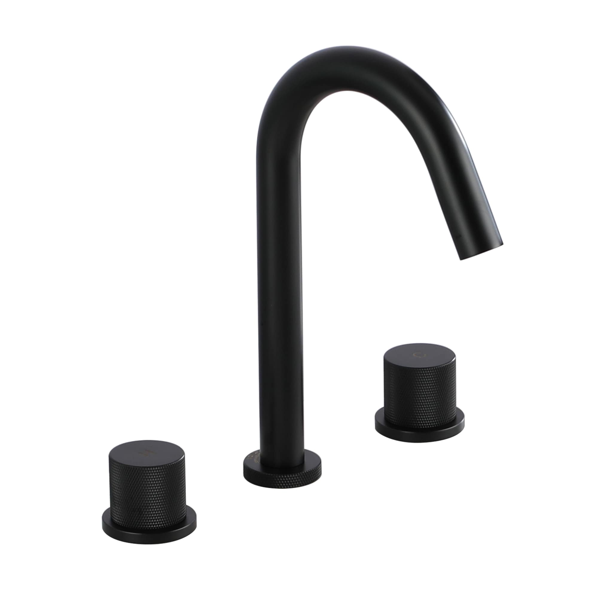 Mondawe WF-2382-BL Matte Black Widespread 2-handle High-arc Commercial/Residential Handle Bathroom Sink Faucet