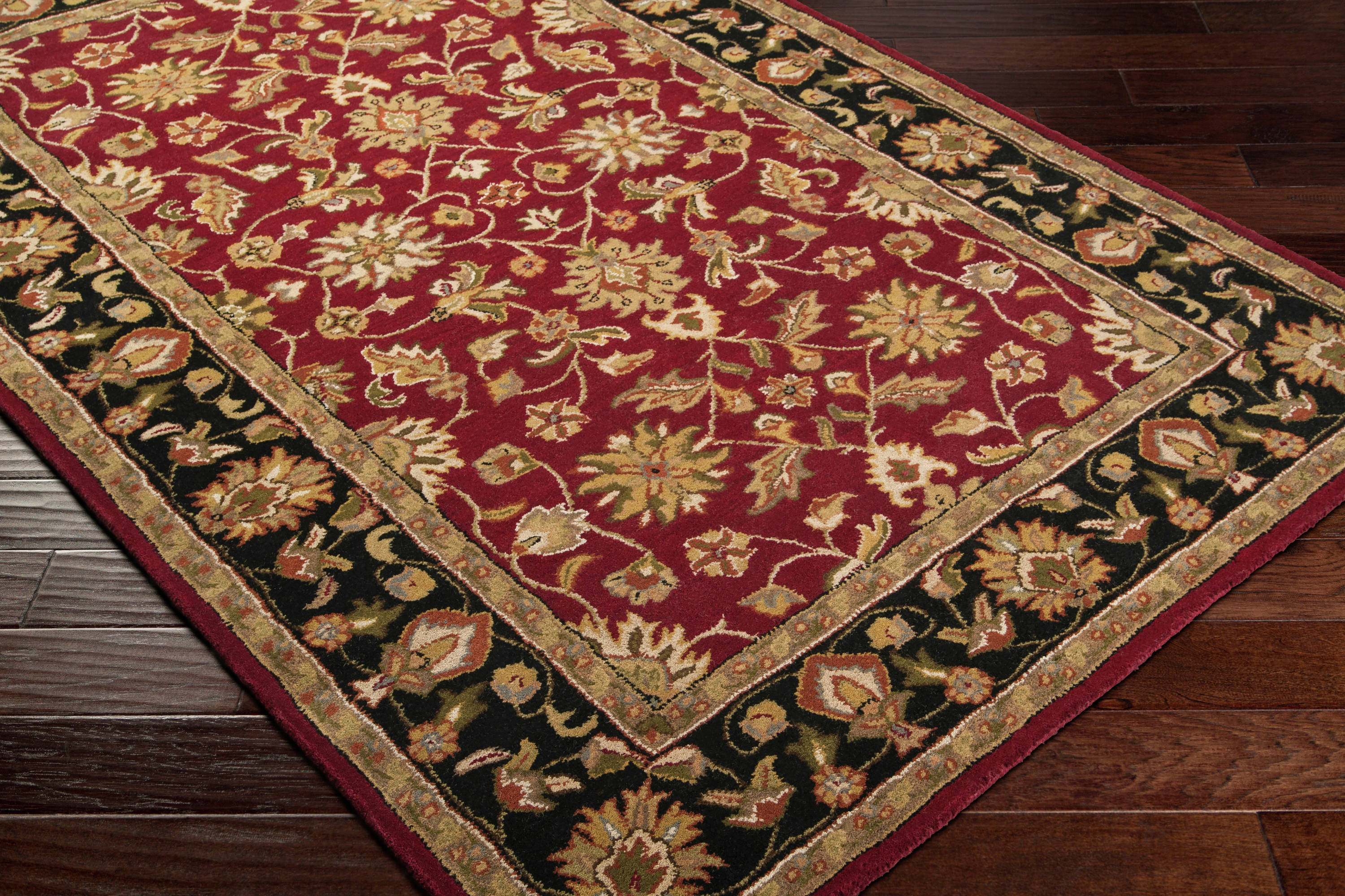 Crowne 8' x 11' Tufted Black Wool Area Rug