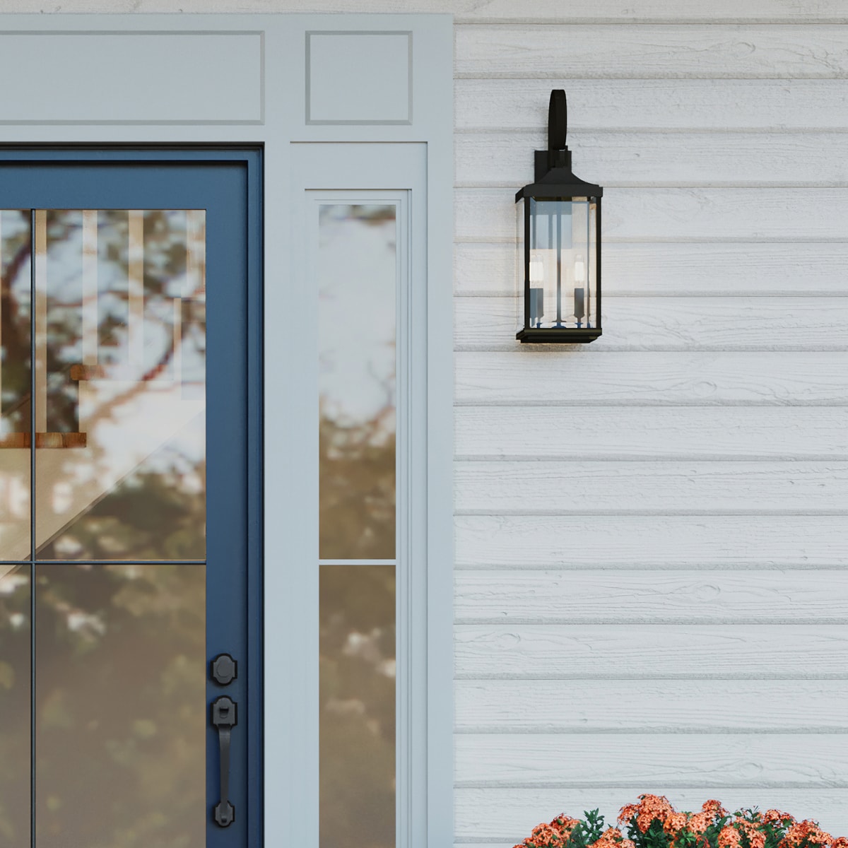 Progress Lighting Gibbes Street 2-Light 21.75-in H Black Outdoor Wall Light  P560022-031 at Lowes.com