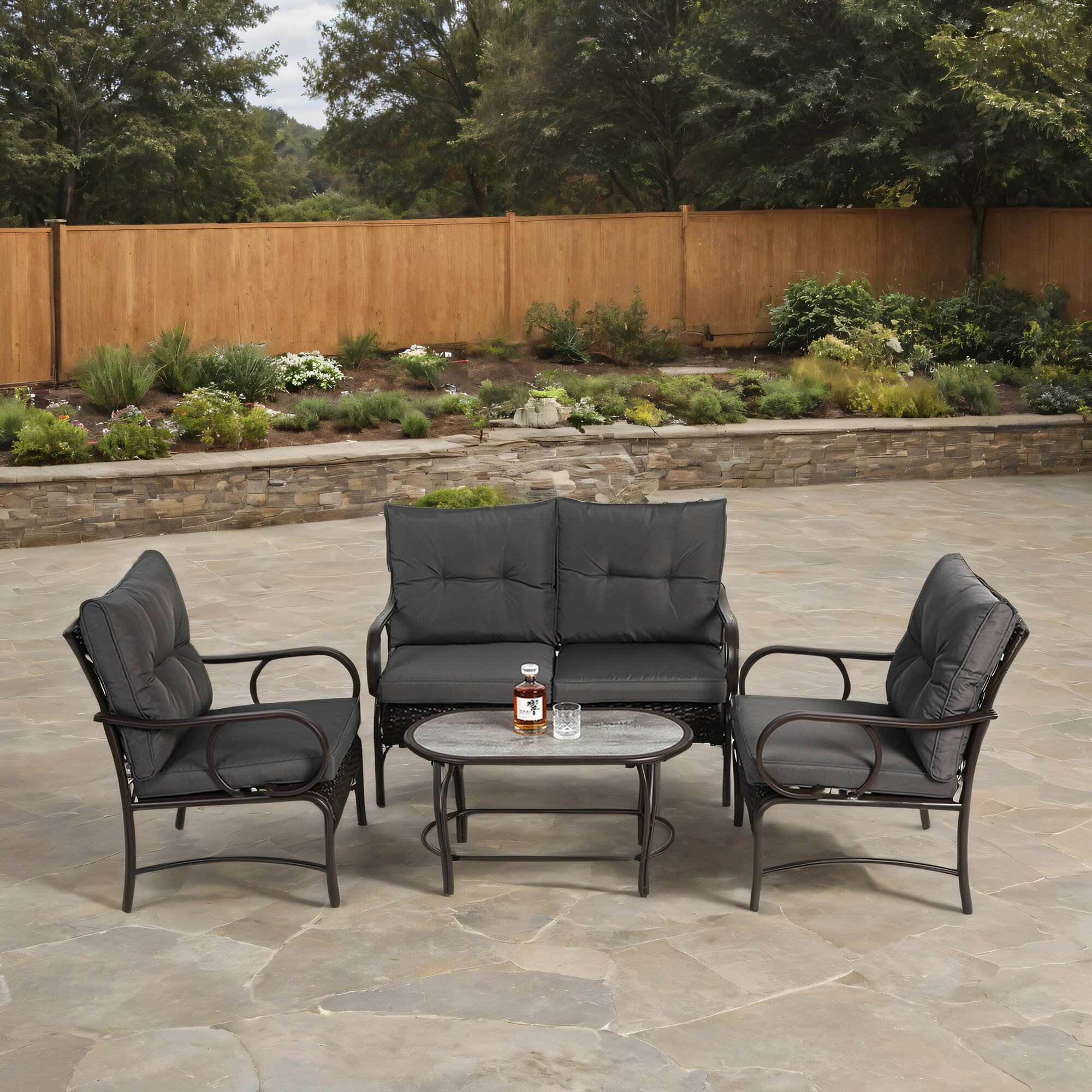 SINOFURN SYA020338GY Patio-Conversation-Sets - View #3