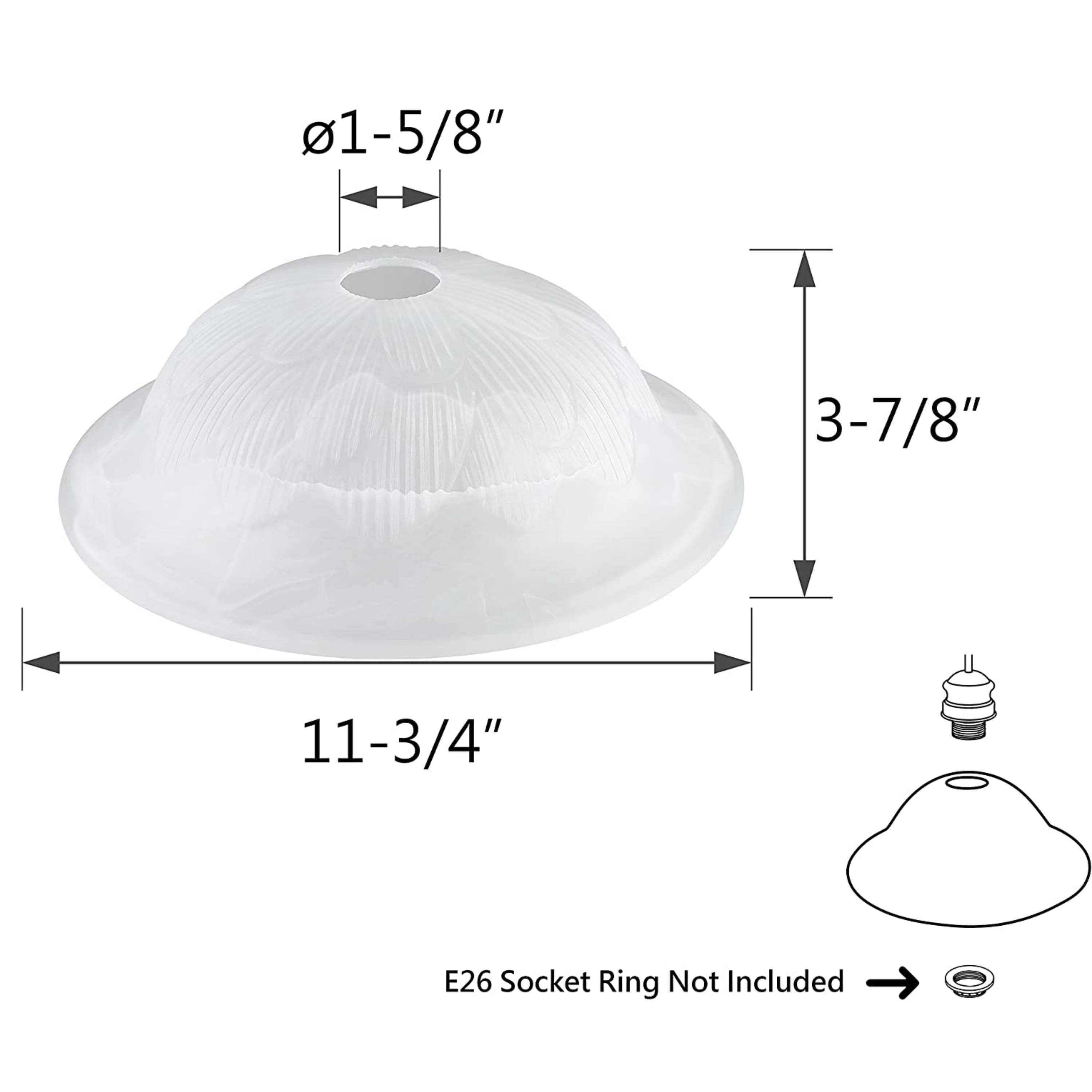 Alabaster Finish Glass Shade for Torchiere, Swag, Pendant - 11.75" Diameter