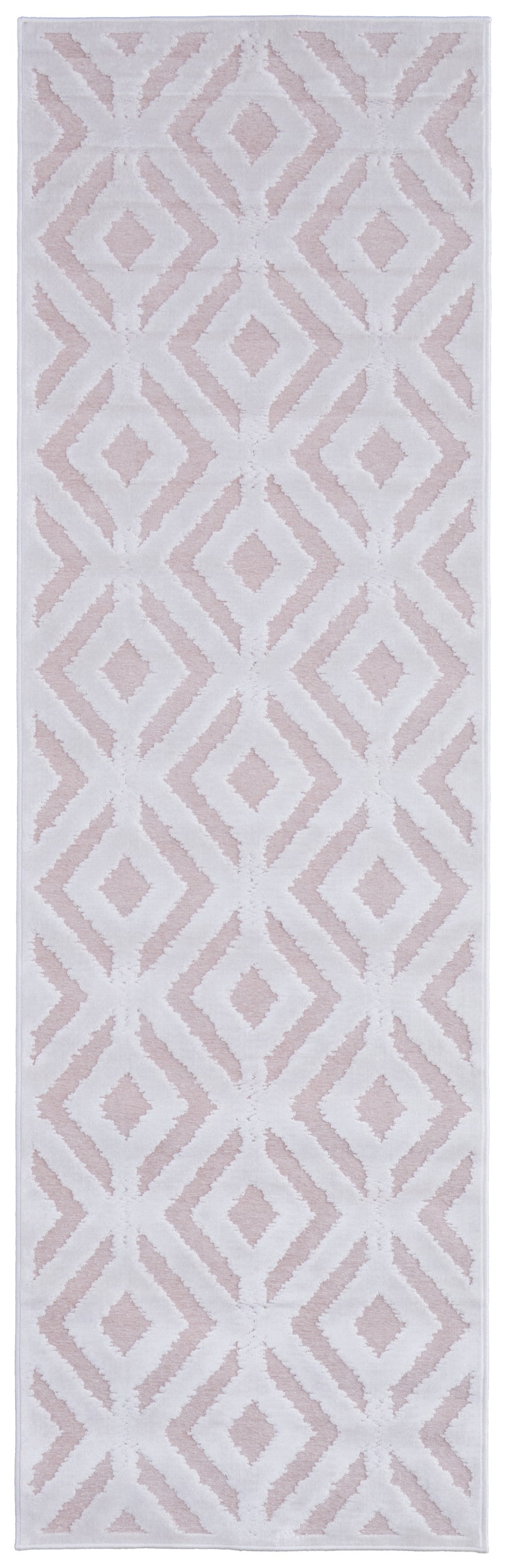 Room Envy 680R3490BLHWHTI6A 2 x 8 (ft) Loomed Rayon Pink/White Rectangular Indoor Solid Runner rug