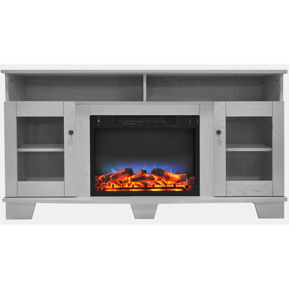 Cambridge 59.1-in W White Fan-Forced Electric Fireplace CAM6022-1WHTLED Uae Electronic uaeelectronic.com