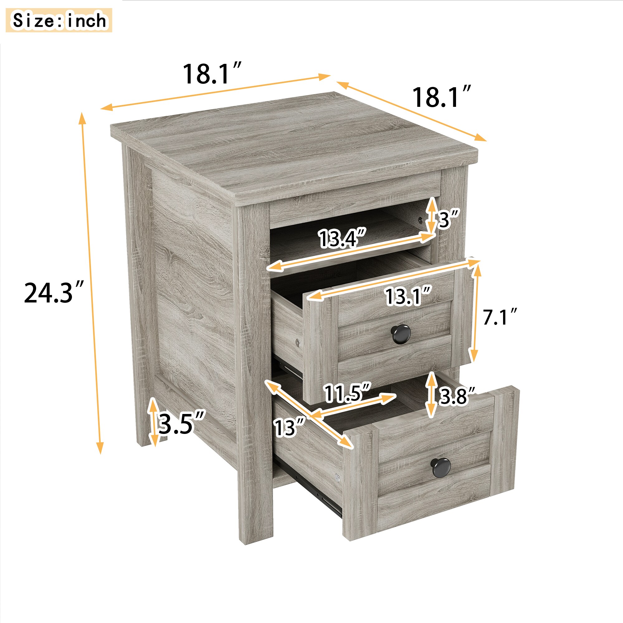 Clihome CL-JH022-014WH-N nightstands - View #9