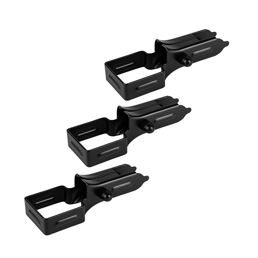 Nuvo Iron BU04RTXB Legacy Collection 7.8-Inches Black Powder Coated Galvanized steel Universal bracket Bracket For Metal fence 3 -Pack