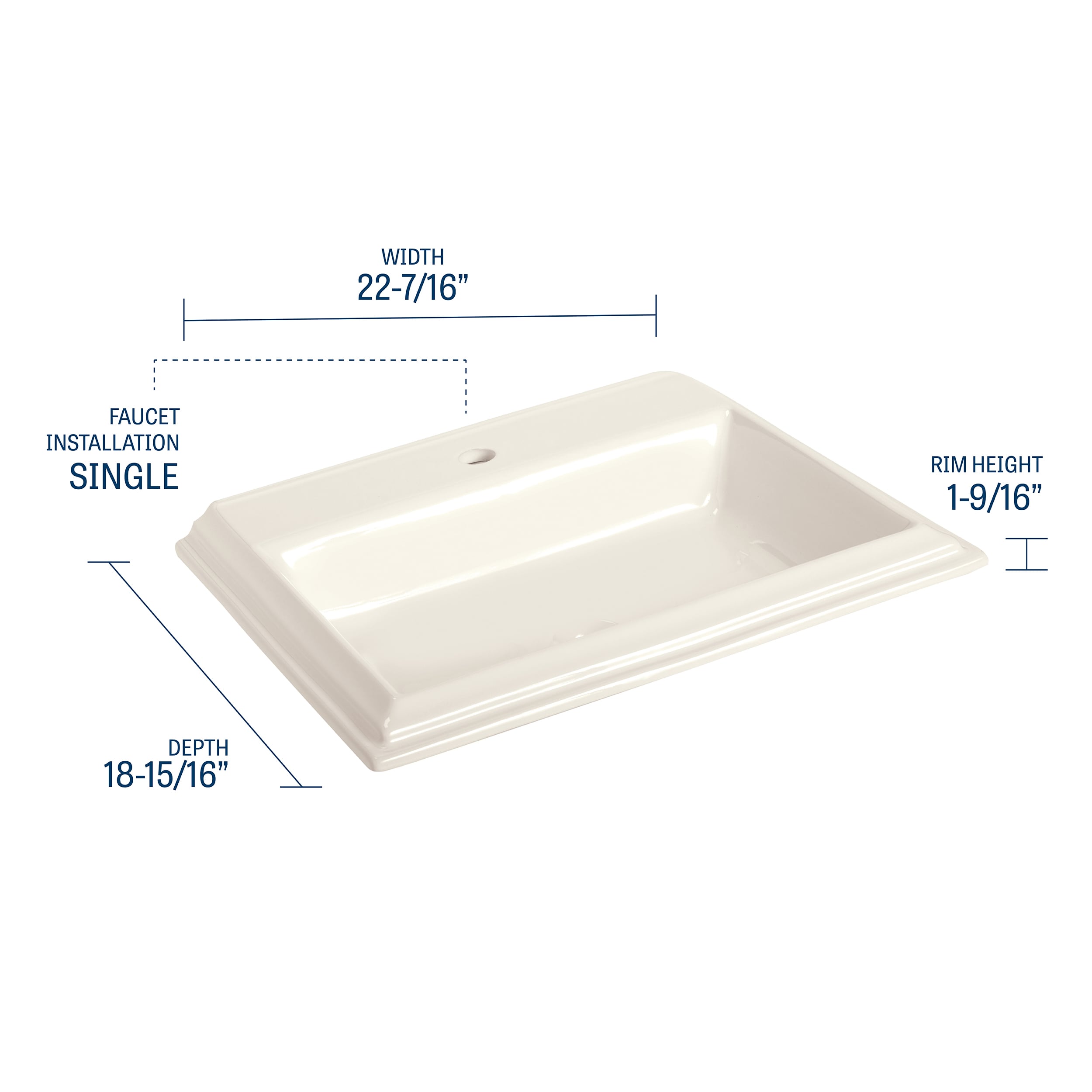 Mansfield Brentwood Biscuit Drop-In Rectangular Traditional Bathroom ...