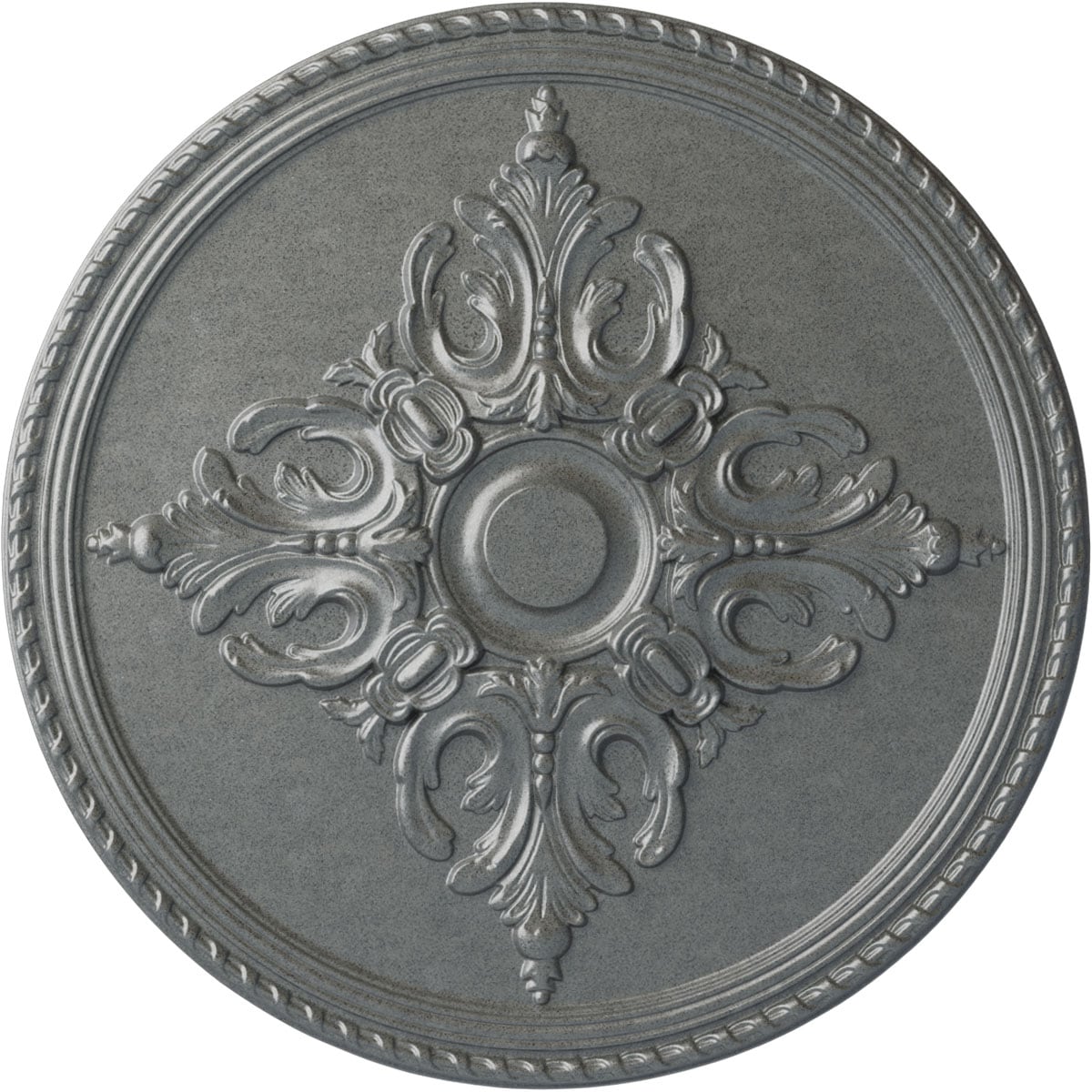 Ekena Millwork CM54MIPLS Milton 55-in W x 55-in L Painted Platinum Polyurethane Whole Ceiling Medallion