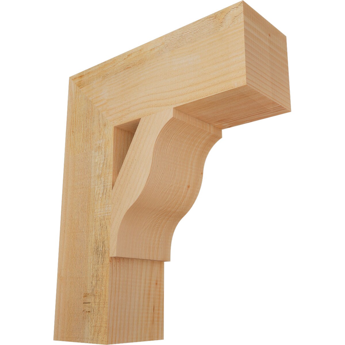 Ekena Millwork BKT06X18X22FST05RDF Funston Block Rough Sawn 6-in x 18-in x 22-in Douglas fir Brown Wood Standard bracket