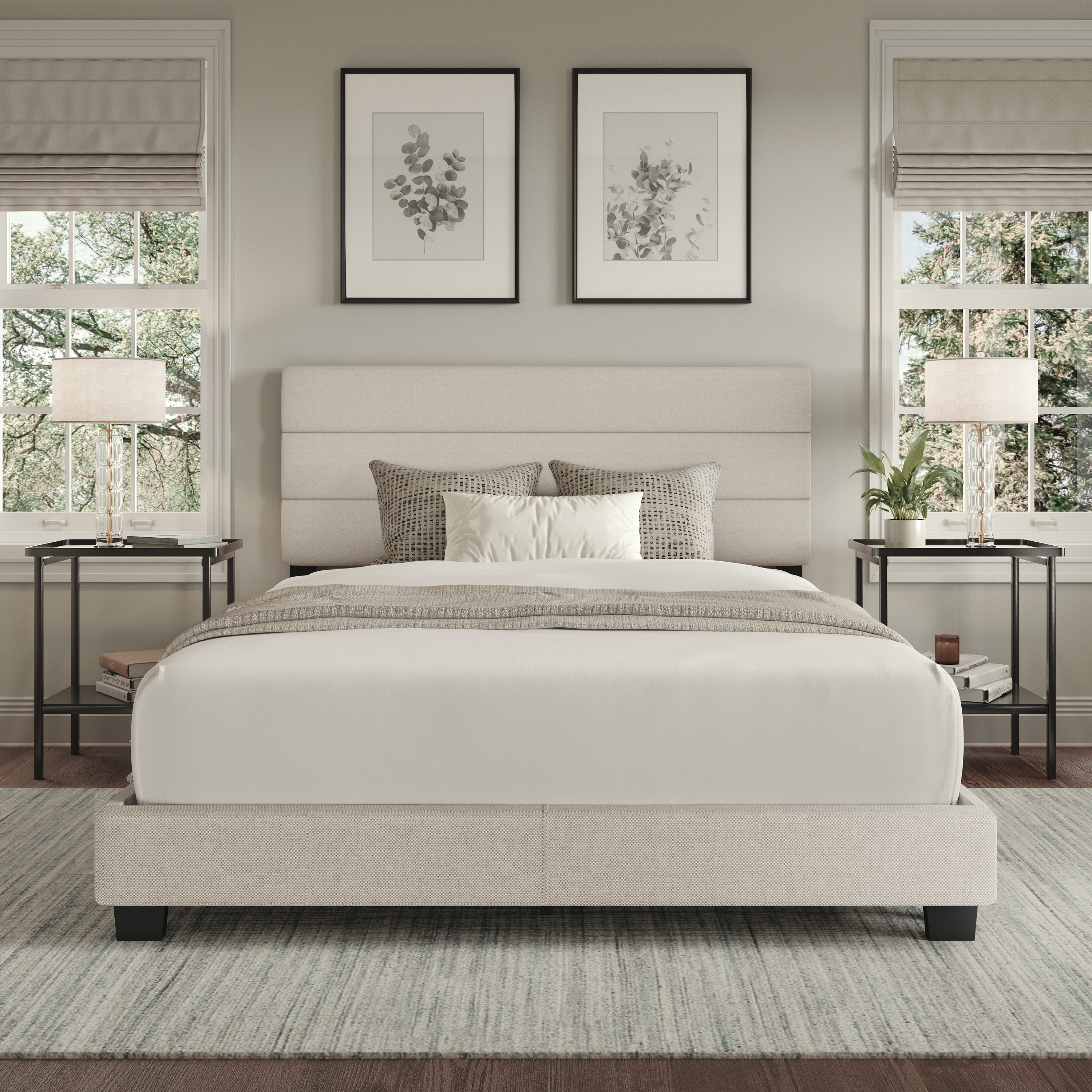 PerformaRest SIWH951DB Sicily White Full Upholstered Platform Bed