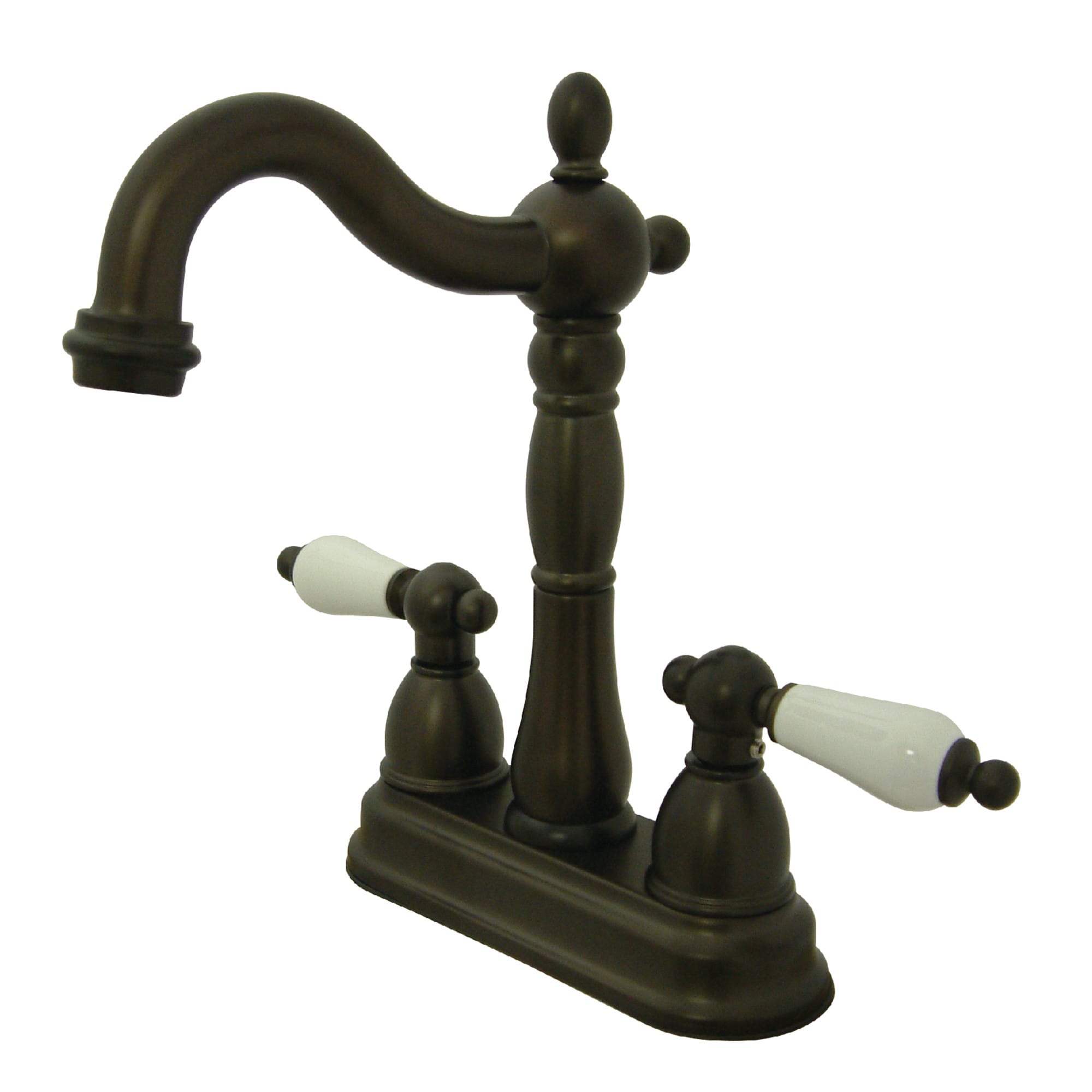 Elements of Design EB1495PL New Orleans Oil-rubbed bronze Double Handle Deck-mount Bridge Kitchen Faucet ( Deck Plate Included )