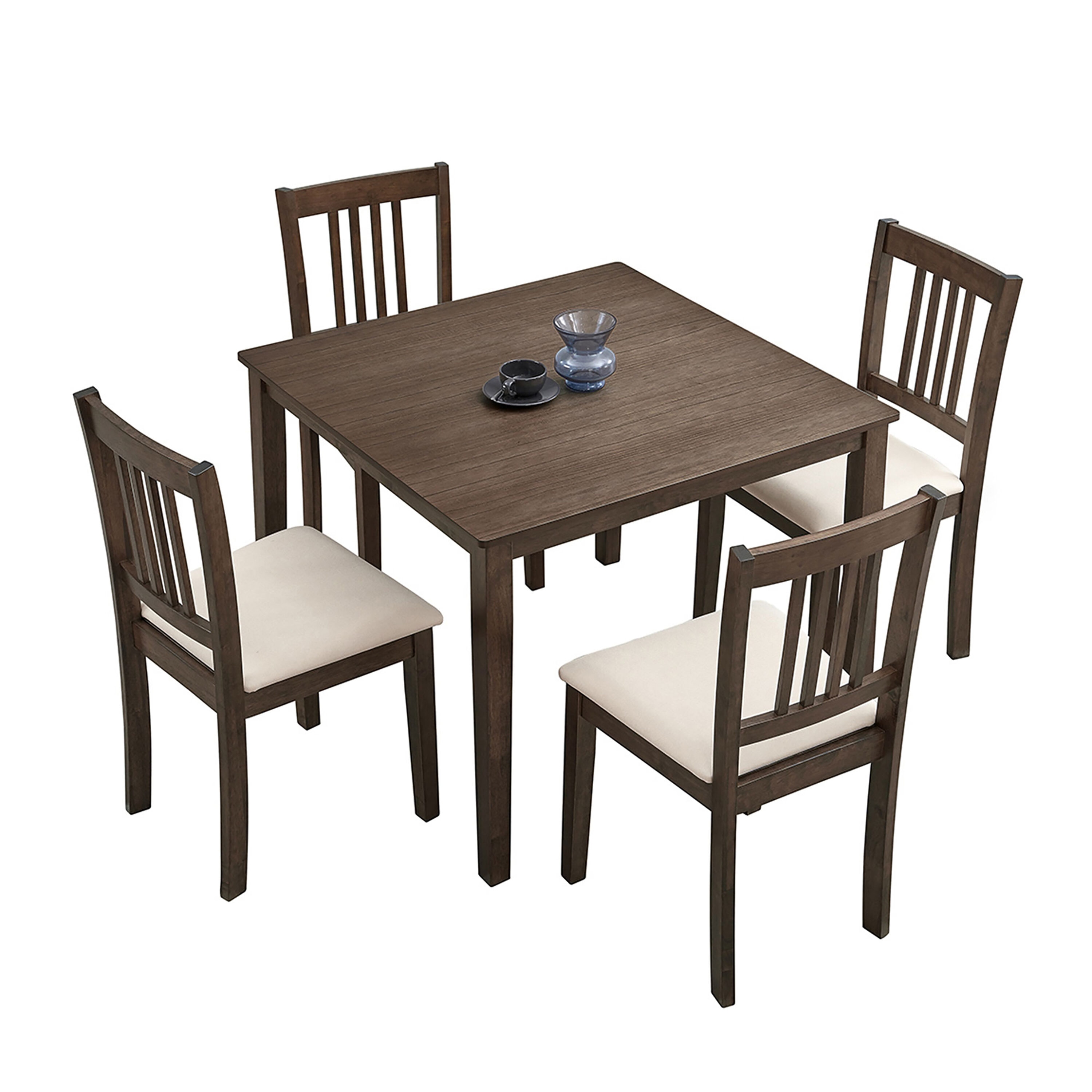 Clihome W50-ZO-MRGCRC771 Dining Room Sets Brown Contemporary/Modern Dining Room Set with Square Table ( Seats 4 )
