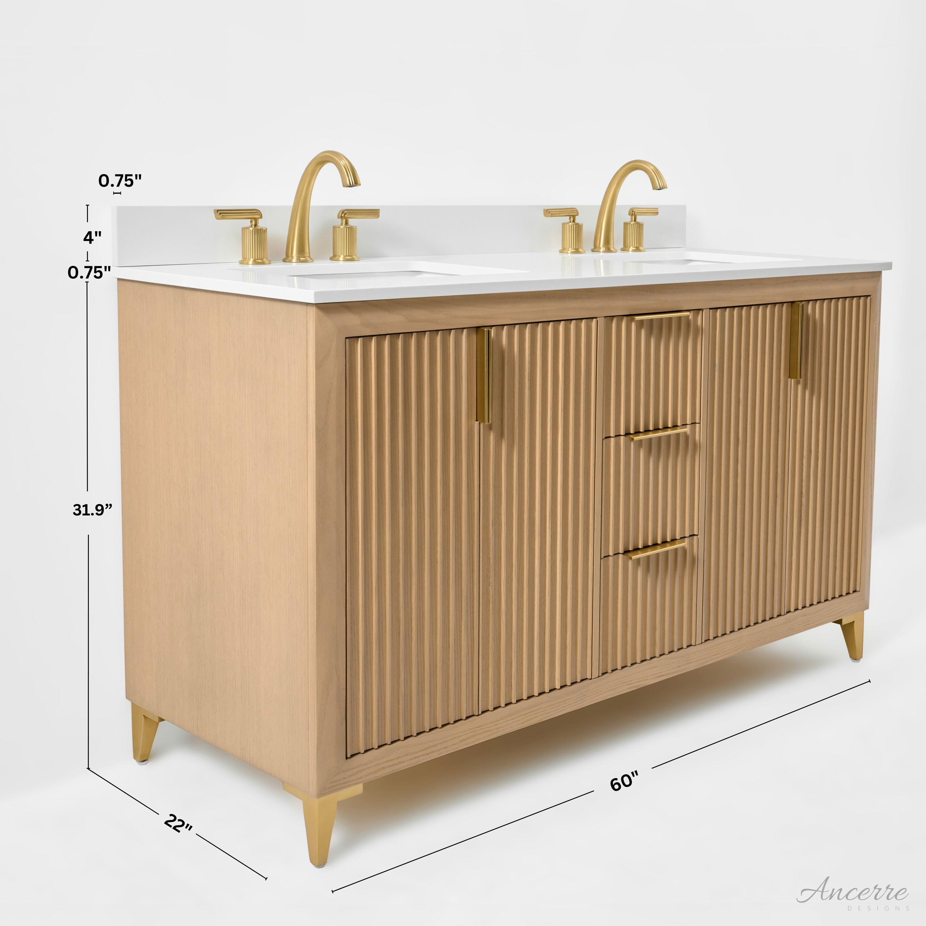 Ancerre Designs VTSTURLINGTON60OAKWQ Bath-Vanity-Combo - View #3