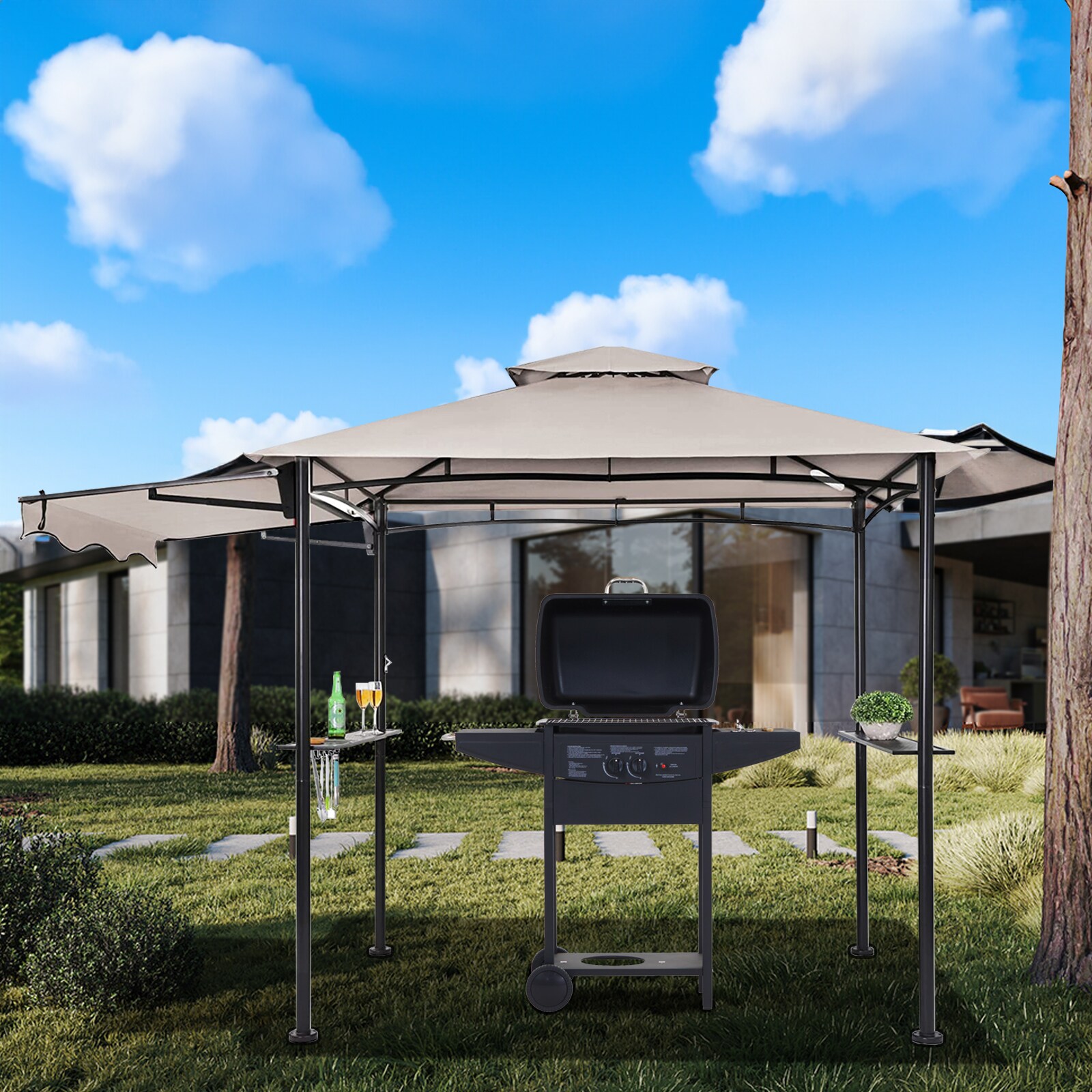 StarEcho SKPE-GREY Wood-Resin-Gazebos - View #6