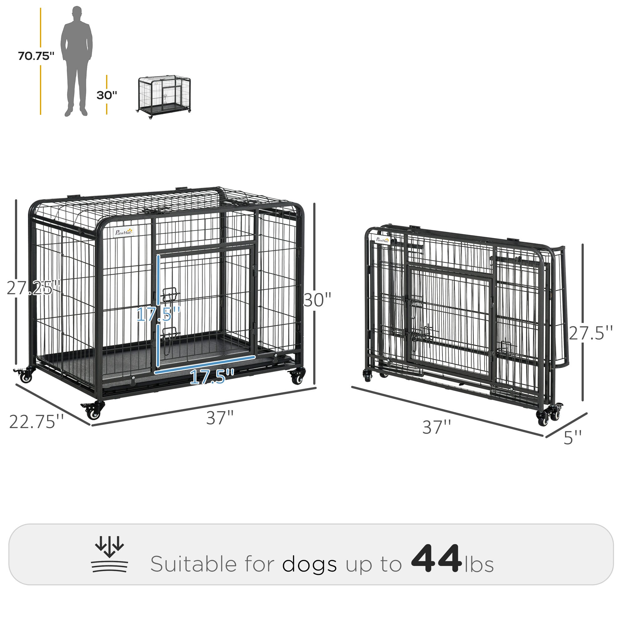 PawHut D02-052 Pet-Crates-Carriers - View #3