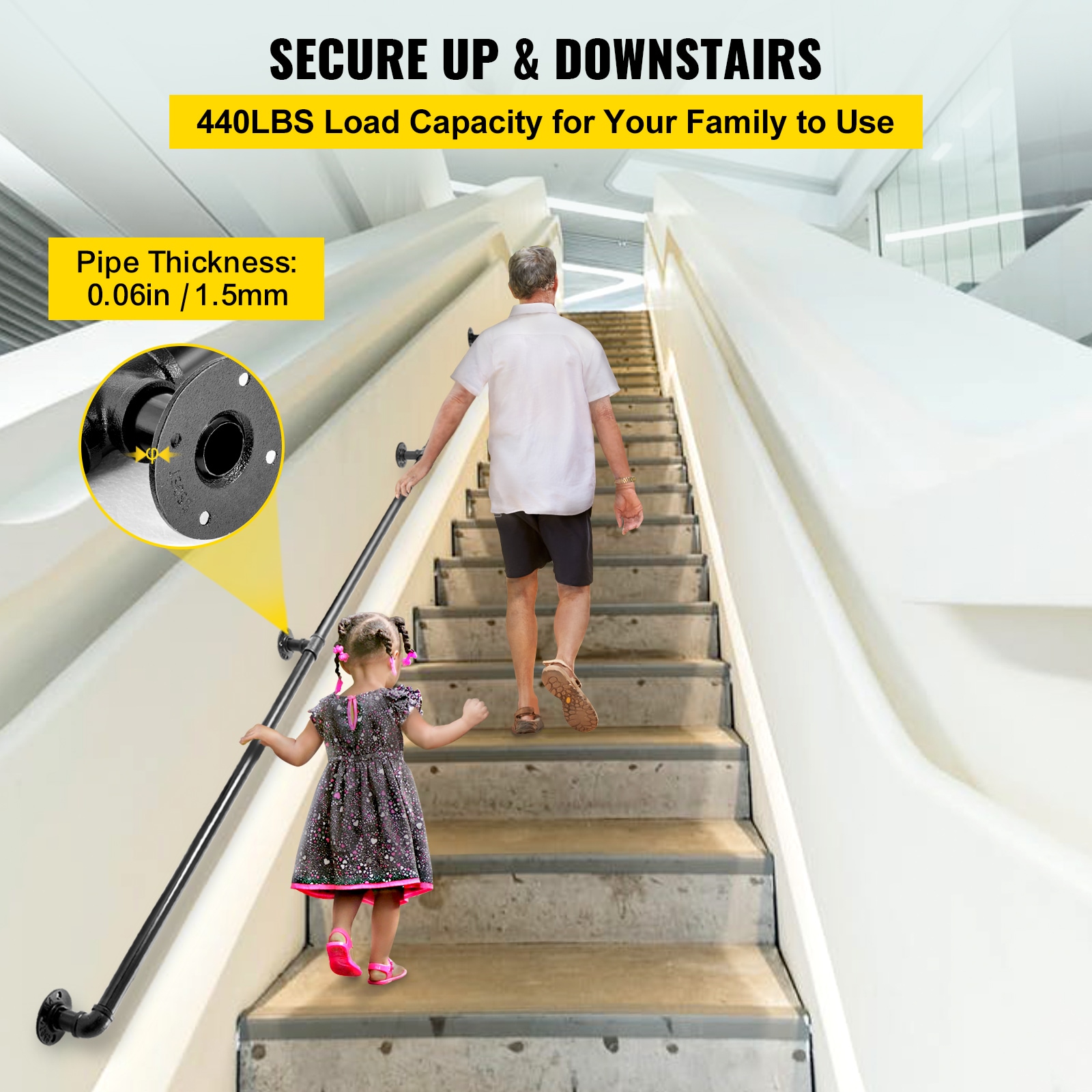VEVOR SCTZBGSLTFSG01172V0 Interior-Stairpart-Railing - View #3