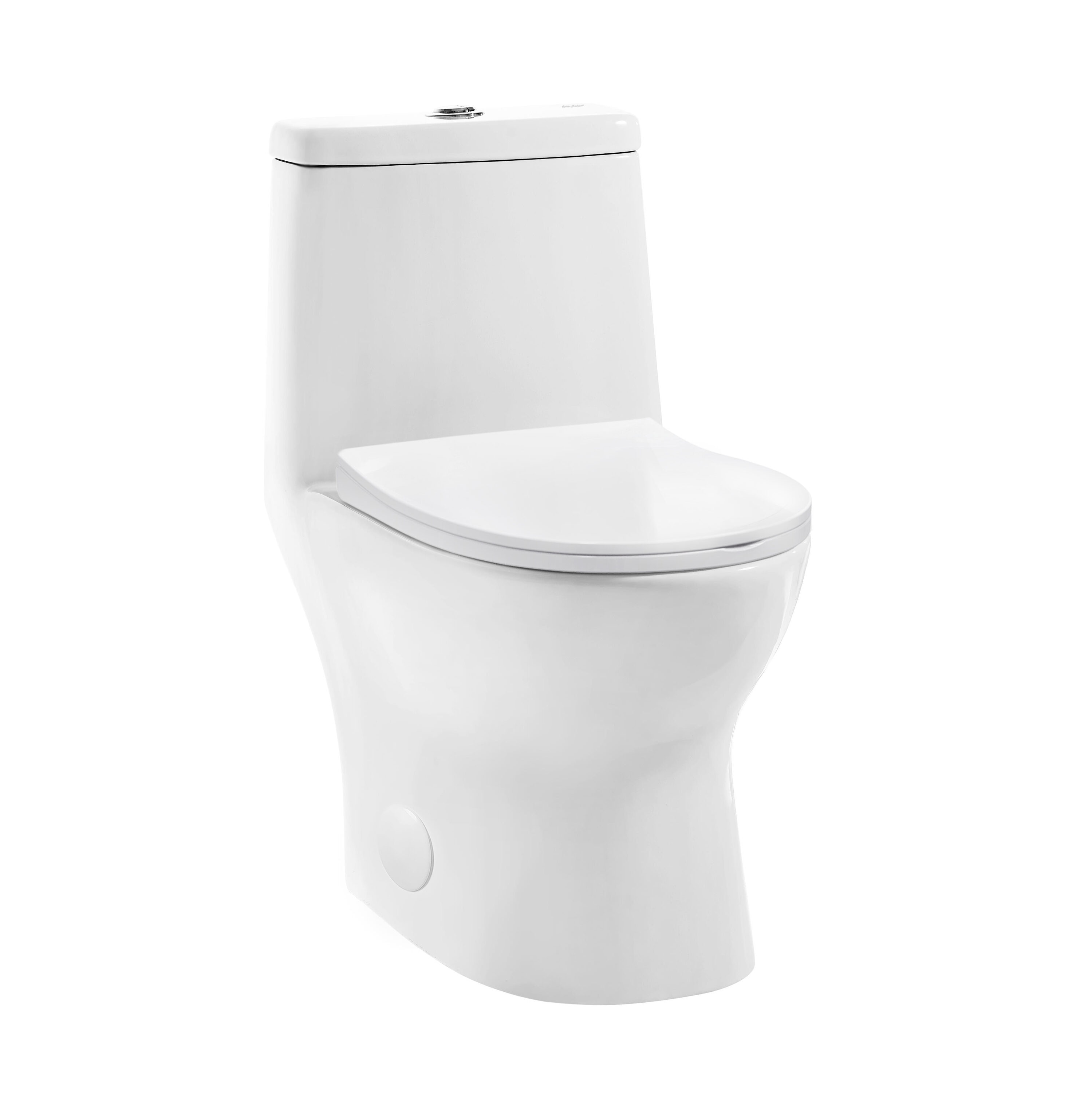 Swiss Madison SM-25-1TDIE09WH Dieppe Glossy White Dual Flush Elongated Standard height Smart Soft Close 1-piece Toilet 10-in Rough-In 1.6 GPF