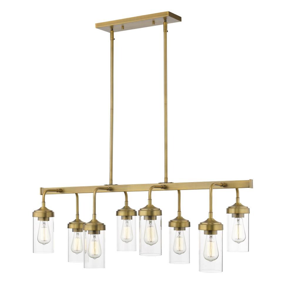 Z-Lite Calliope 8-Light Foundry Brass Modern/Contemporary Clear Glass ...