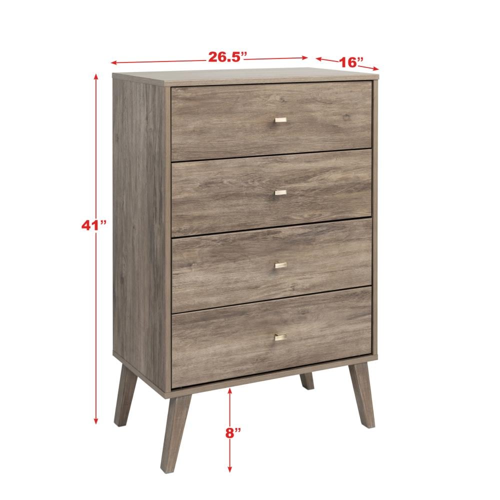 Prepac Milo Drifted Gray 4-Drawer Standard Chest DDBR-1404-1 at Lowes.com