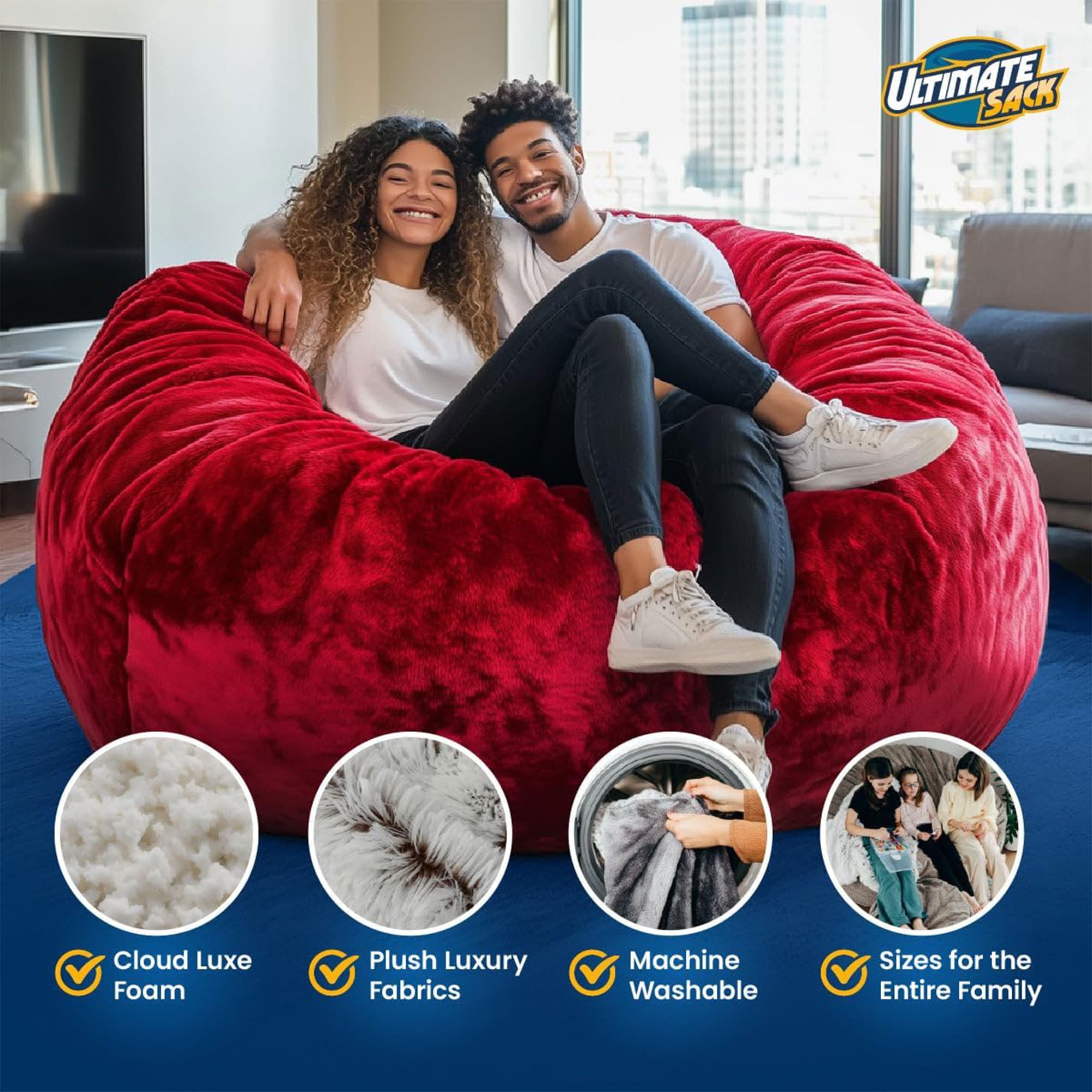 Ultimate Sack 4ft Bean Bag Chair and Footstool Oversized Lounger ...