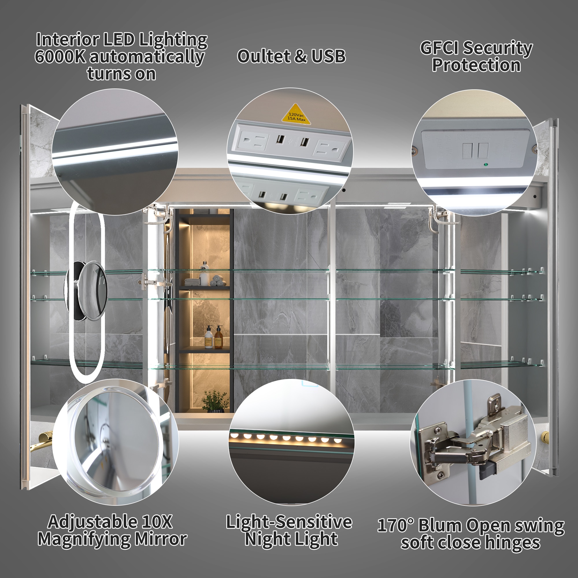 ExBrite W7MC7226 Bathroom-Medicine-Cabinets - View #10