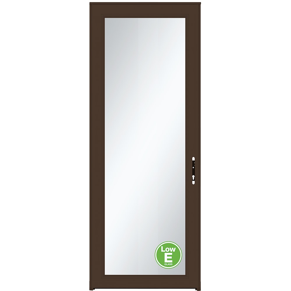Signature Selection Low-E 36-in x 96-in Elk Full-view Interchangeable Screen Aluminum Storm Door in Brown | - LARSON 14904049LE