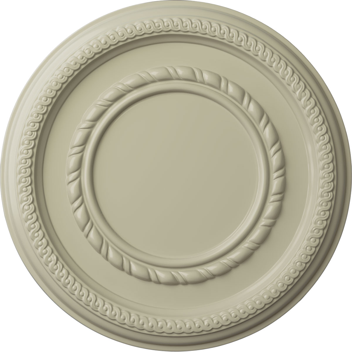 Ekena Millwork CM12FECYF Federal Roped Small 12.5-in W x 12.5-in L Painted Clear Yellow Polyurethane Whole Ceiling Medallion