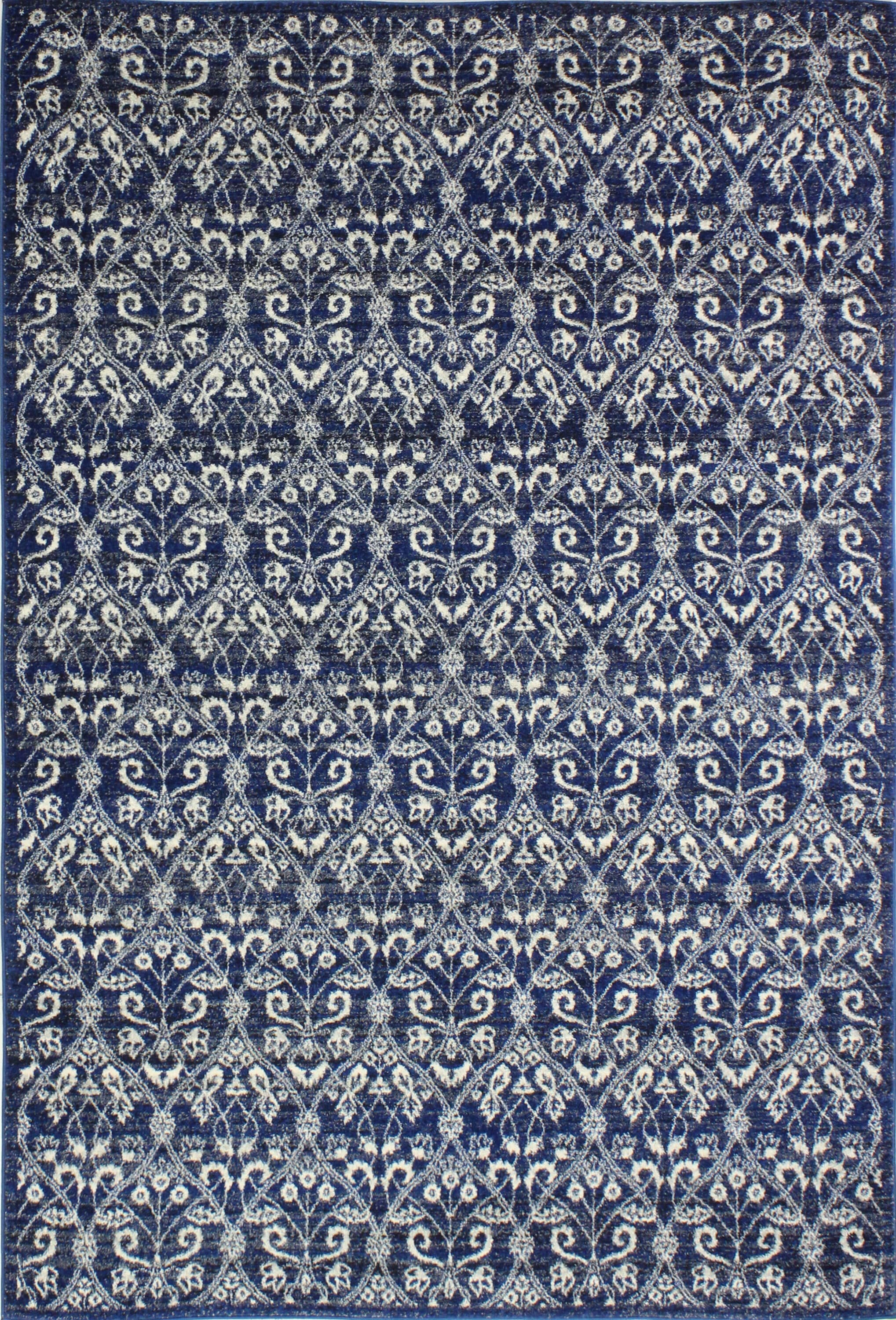 Bashian 649652246833 8 X 10 (ft) Dk.Blue Indoor Floral/Botanical Oriental Area Rug
