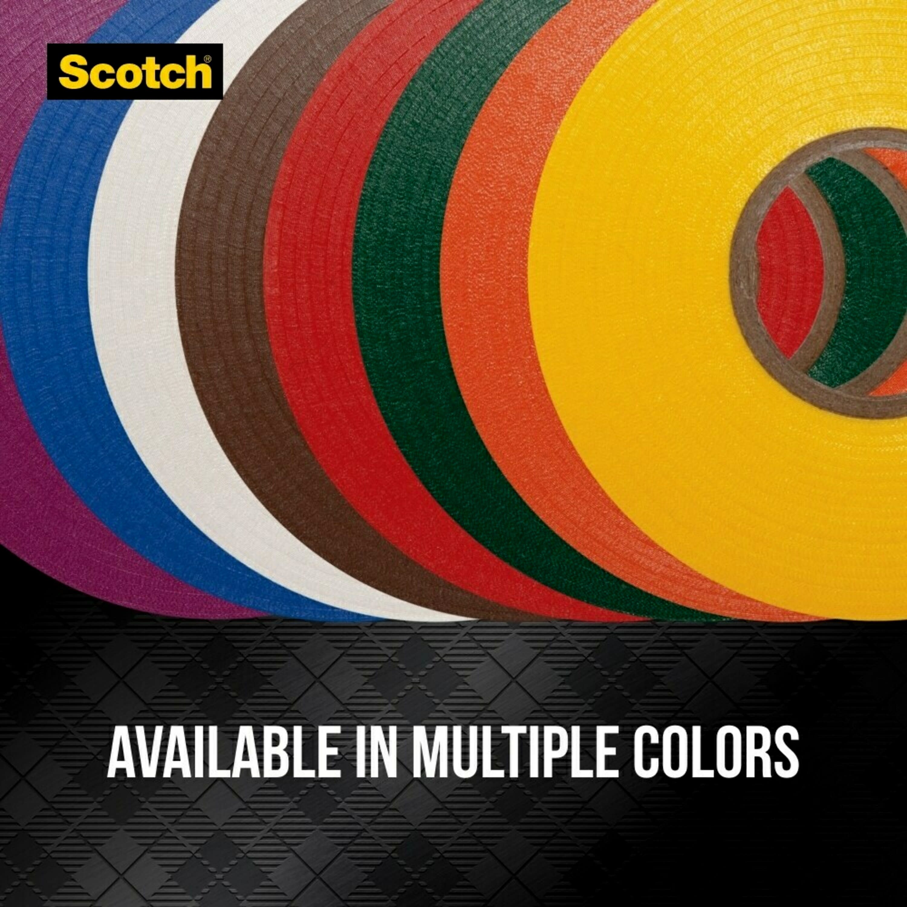 3M Scotch Vinyl Color Coding Electrical Tape 35, 1/2 x 20', Multi-Color, 8  Pack