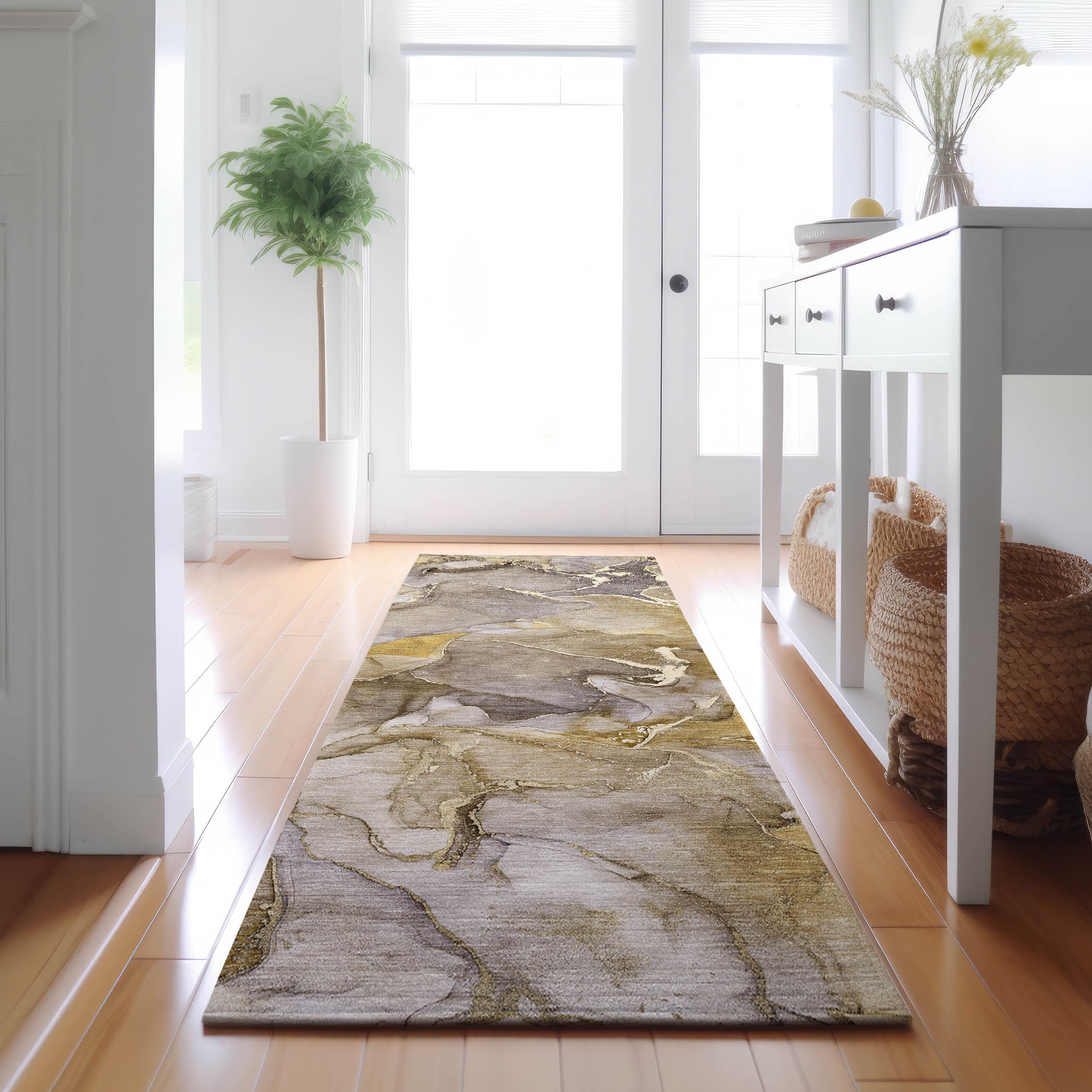 Addison Rugs AMF504BU8X10 Mayfield AMF504BU 8 x 10 (ft) Loomed Polyester Blue Rectangular Indoor Abstract Machine washable Area rug